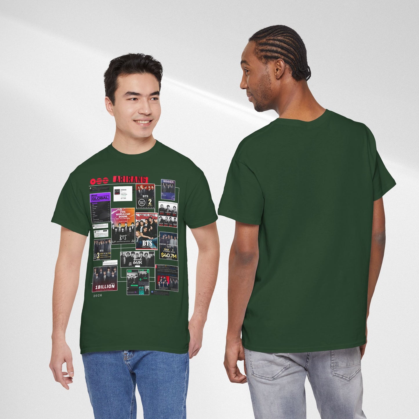 BTS ARIRANG Collage Tee — Iconic Albums & Milestones Graphic T-Shirt