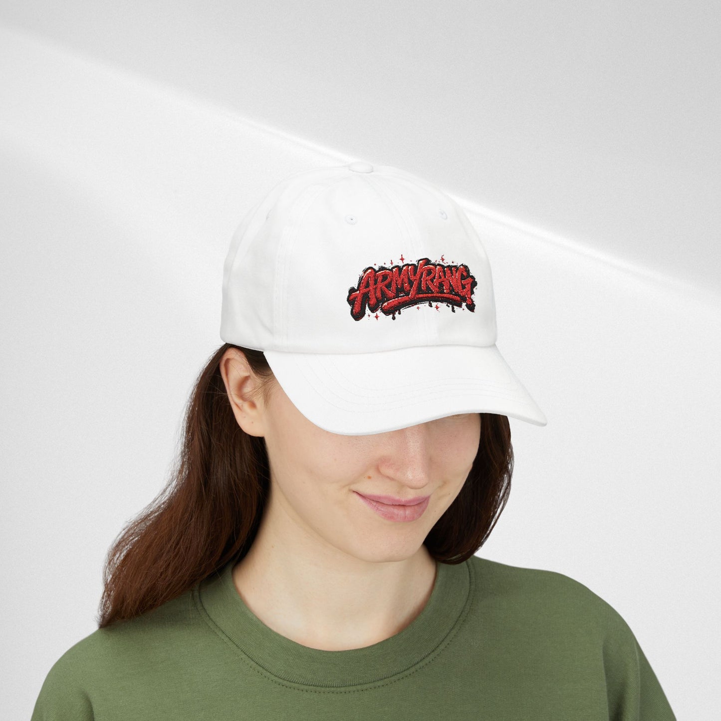 Dad Cap - Red Graffiti "ARMYRANG" Embroidered Baseball Hat