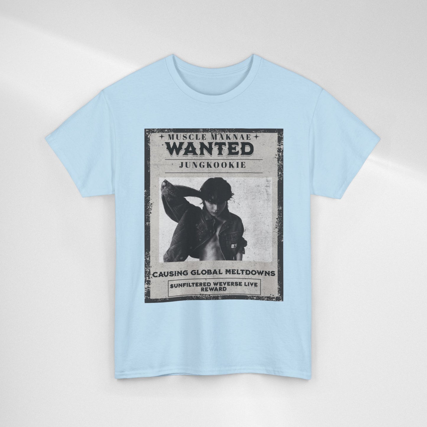 Wanted Poster T-Shirt — "Jungkookie" Vintage K-Pop Graphic Tee