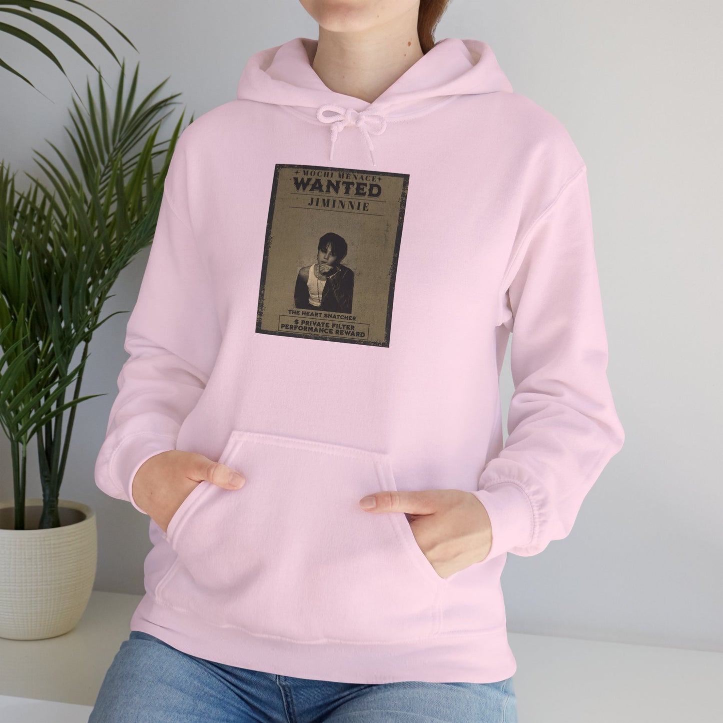 JIMIN Wanted Poster Hoodie — Vintage Photo "Wanted" Graphic Sweatshirt