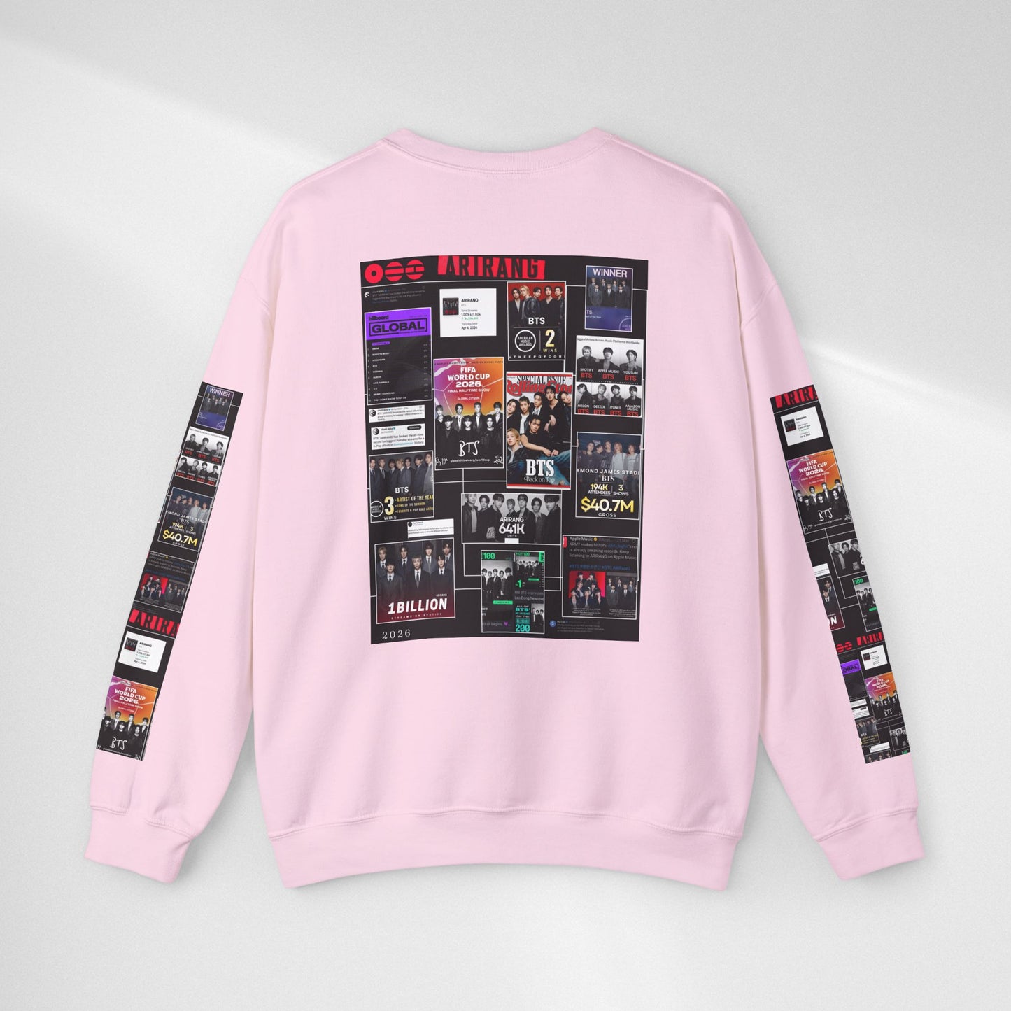 Crewneck Sweatshirt — BTS ARIRANG Collage Graphic Crewneck (Album Posters & Tour Art)