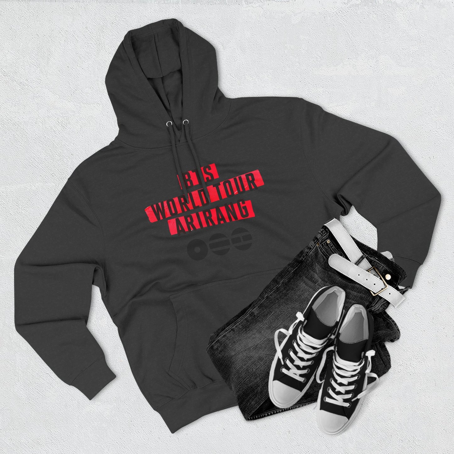 BTS World Tour Hoodie — 'Arirang' Fleece Pullover with Tour Dates