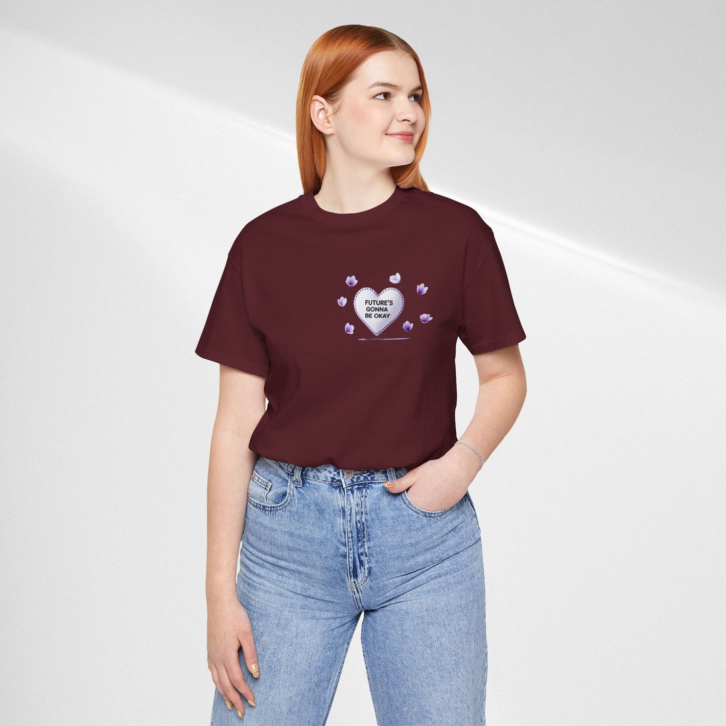 Future's Gonna Be Okay T-Shirt — Purple Heart Positive Graphic Tee