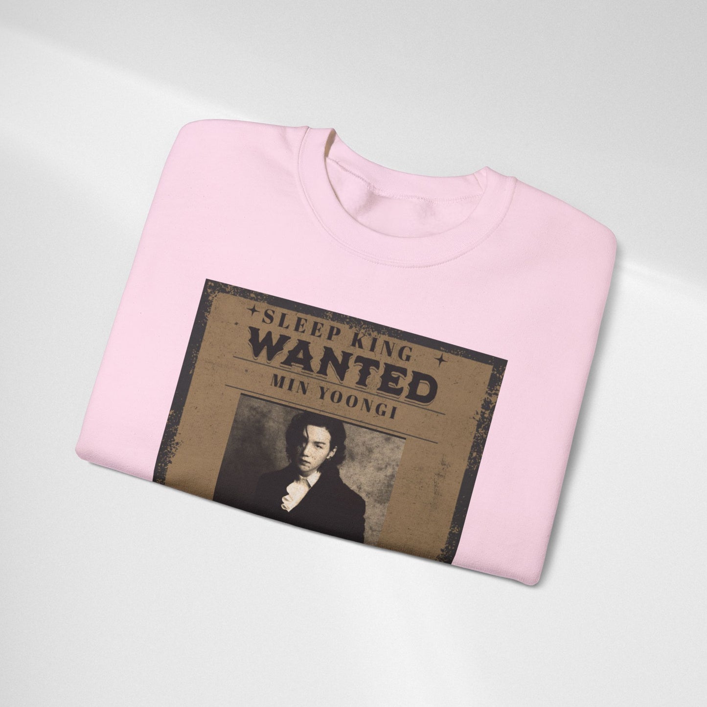 Crewneck Sweatshirt "Wanted: Min Yoongi" Vintage Poster BTS Suga Fan Apparel