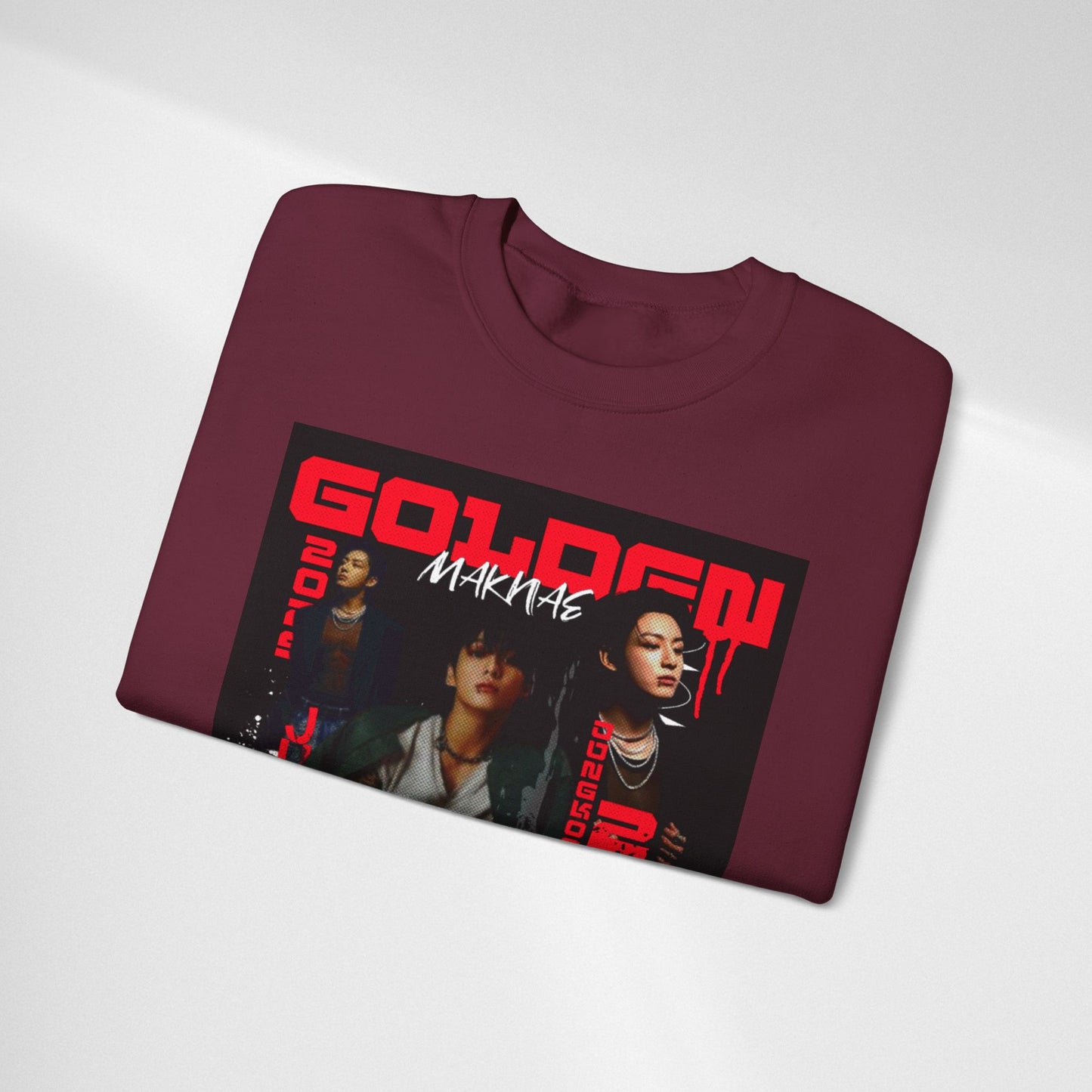 JK Golden Making Crewneck Sweatshirt — Retro K-Pop Photo Graphic
