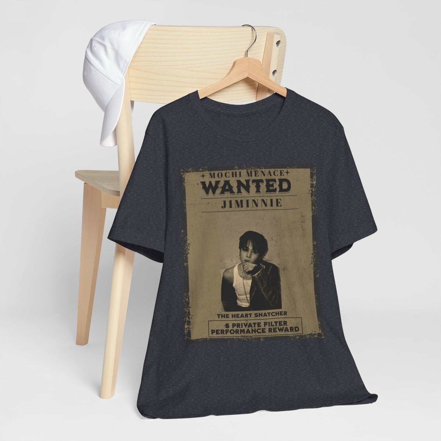 JIMIN Wanted Poster Graphic Tee — 'Mischief Menace' Vintage Style