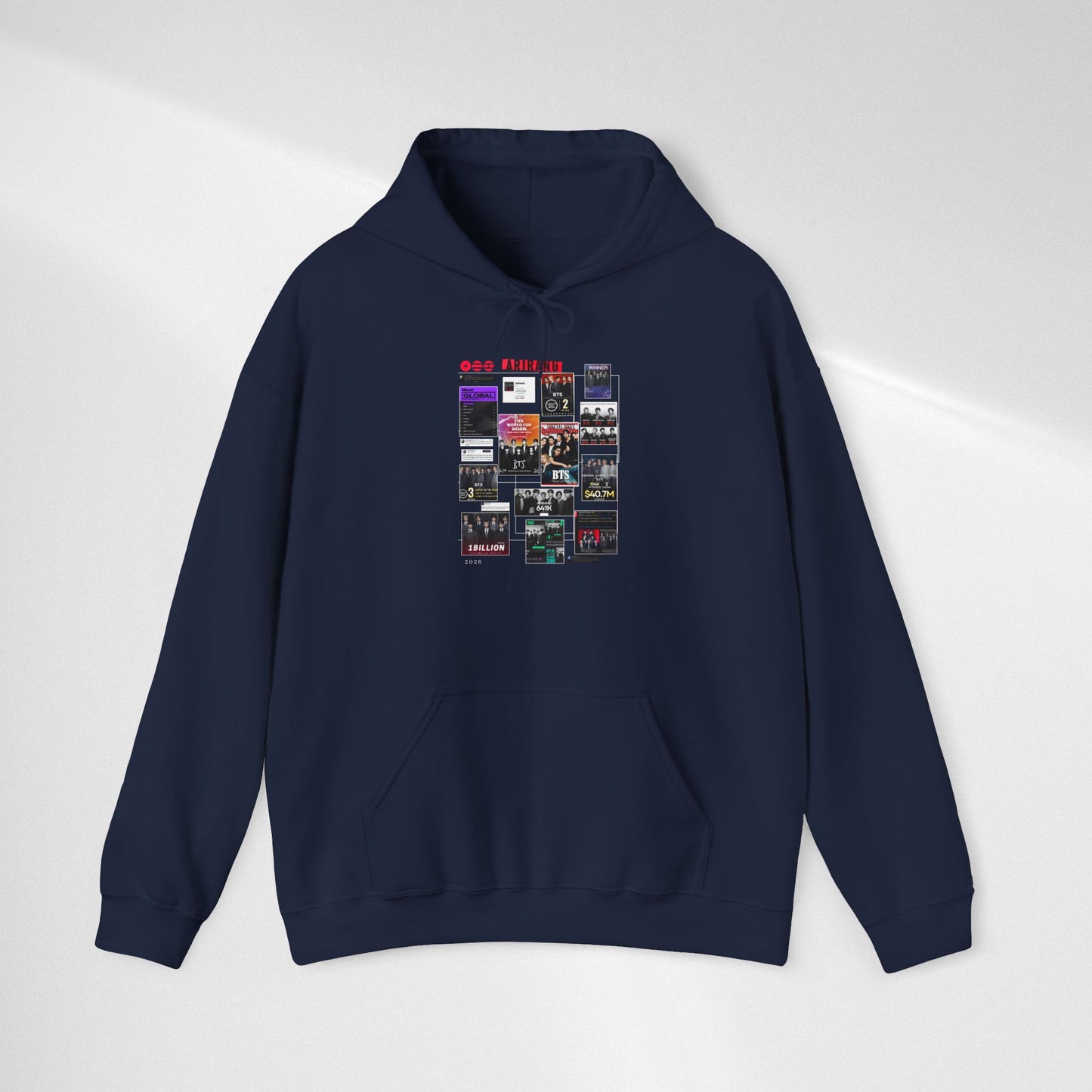 BTS ARIRANG Band Poster Collage Hoodie — Vintage Gig Tour Graphic Sweatshirt