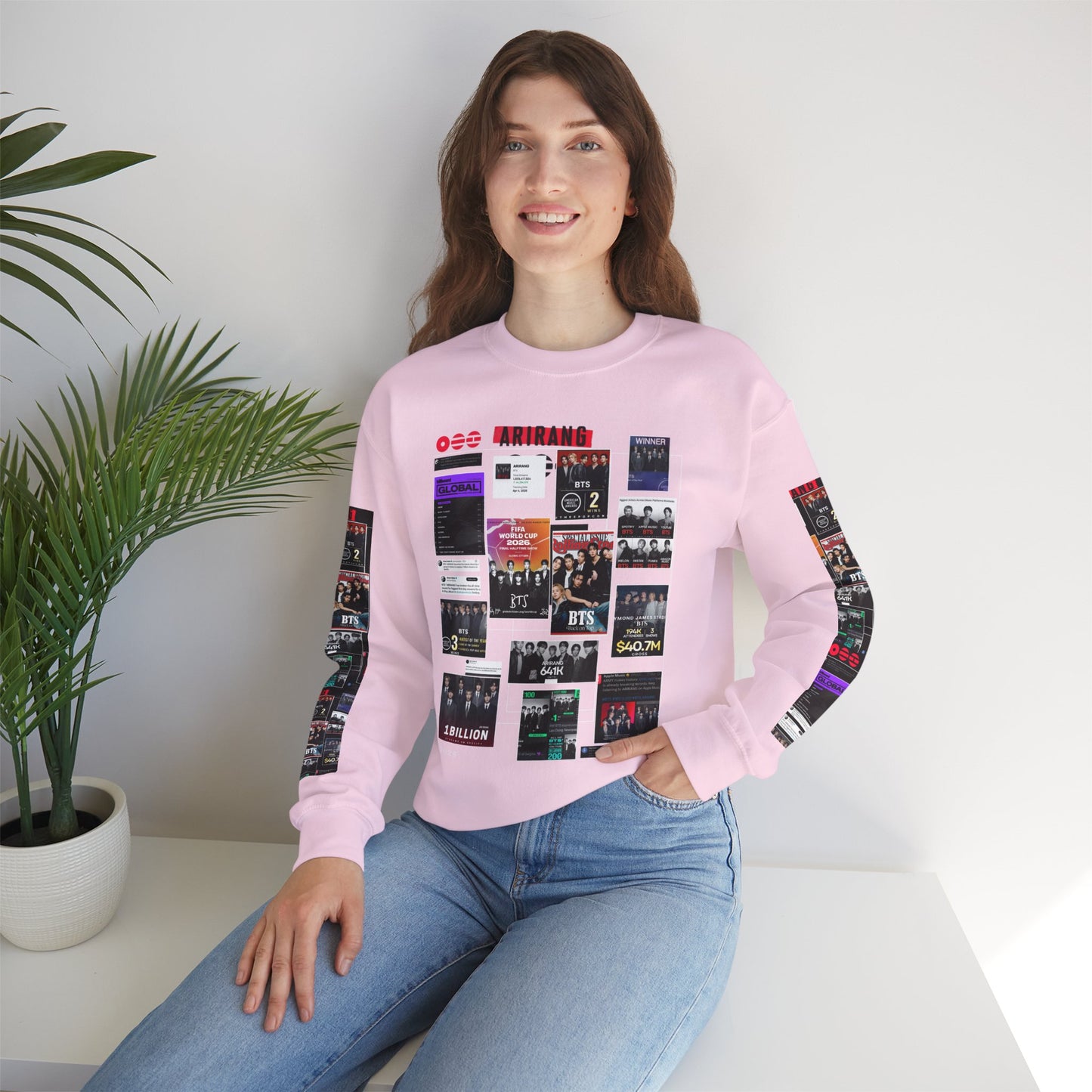 Crewneck Sweatshirt — BTS ARIRANG Collage Graphic Crewneck (Album Posters & Tour Art)