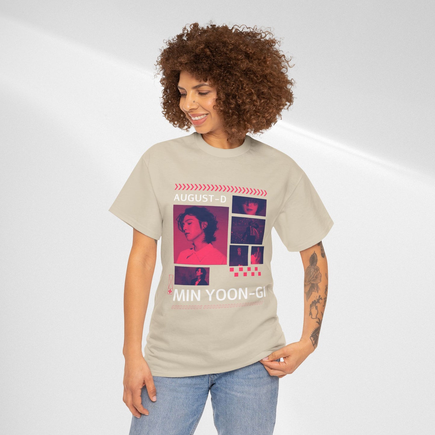 Min Yoon-Gi Photo Grid Tee — K‑Pop BTS August‑D Fan Shirt