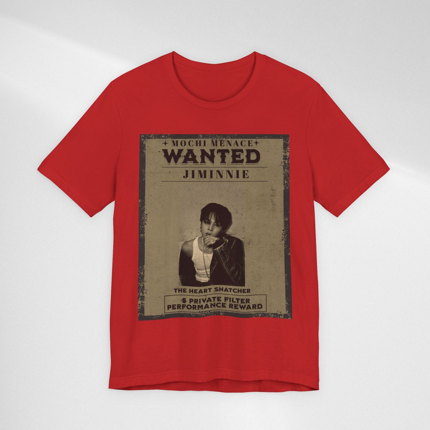 JIMIN Wanted Poster Graphic Tee — 'Mischief Menace' Vintage Style