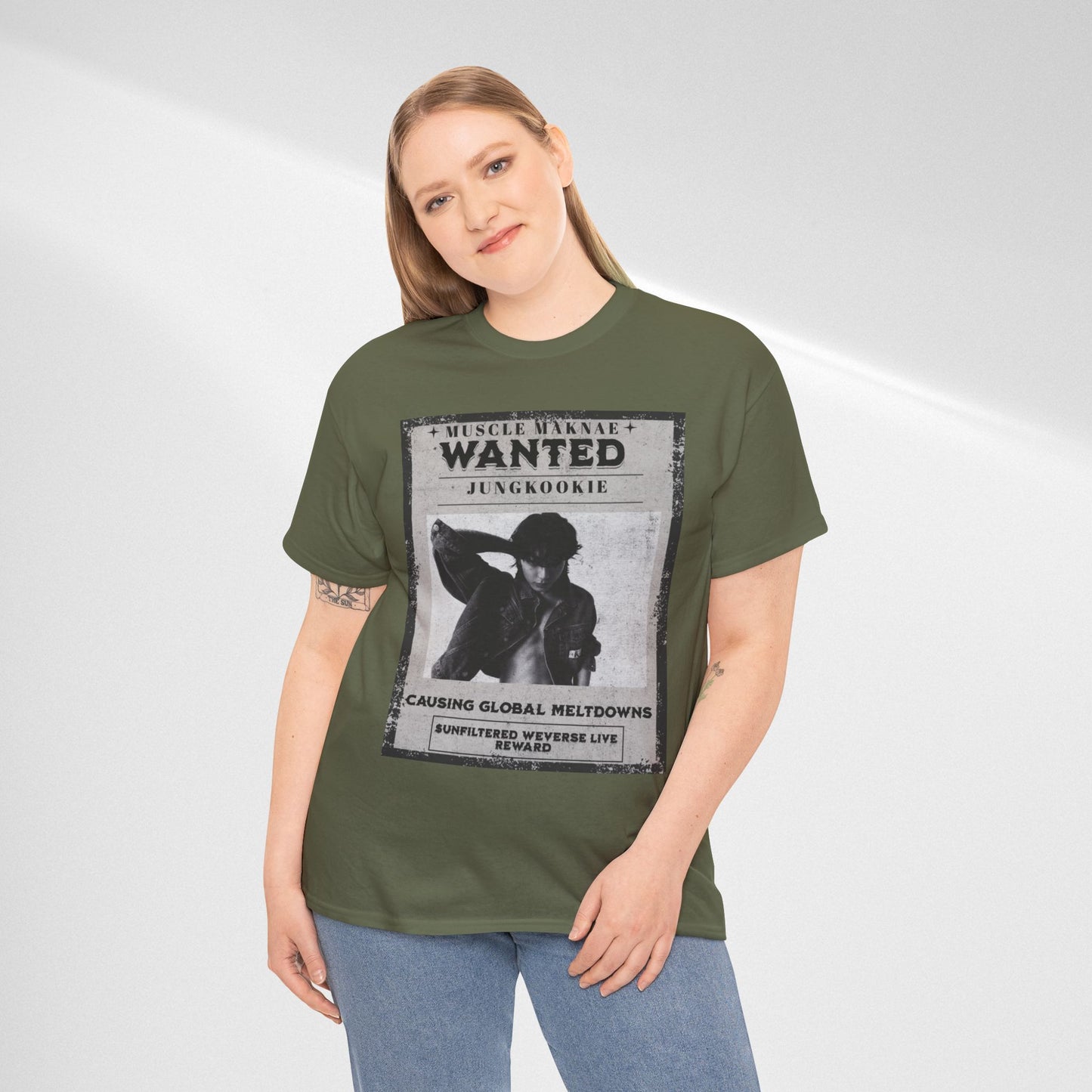 Wanted Poster T-Shirt — "Jungkookie" Vintage K-Pop Graphic Tee