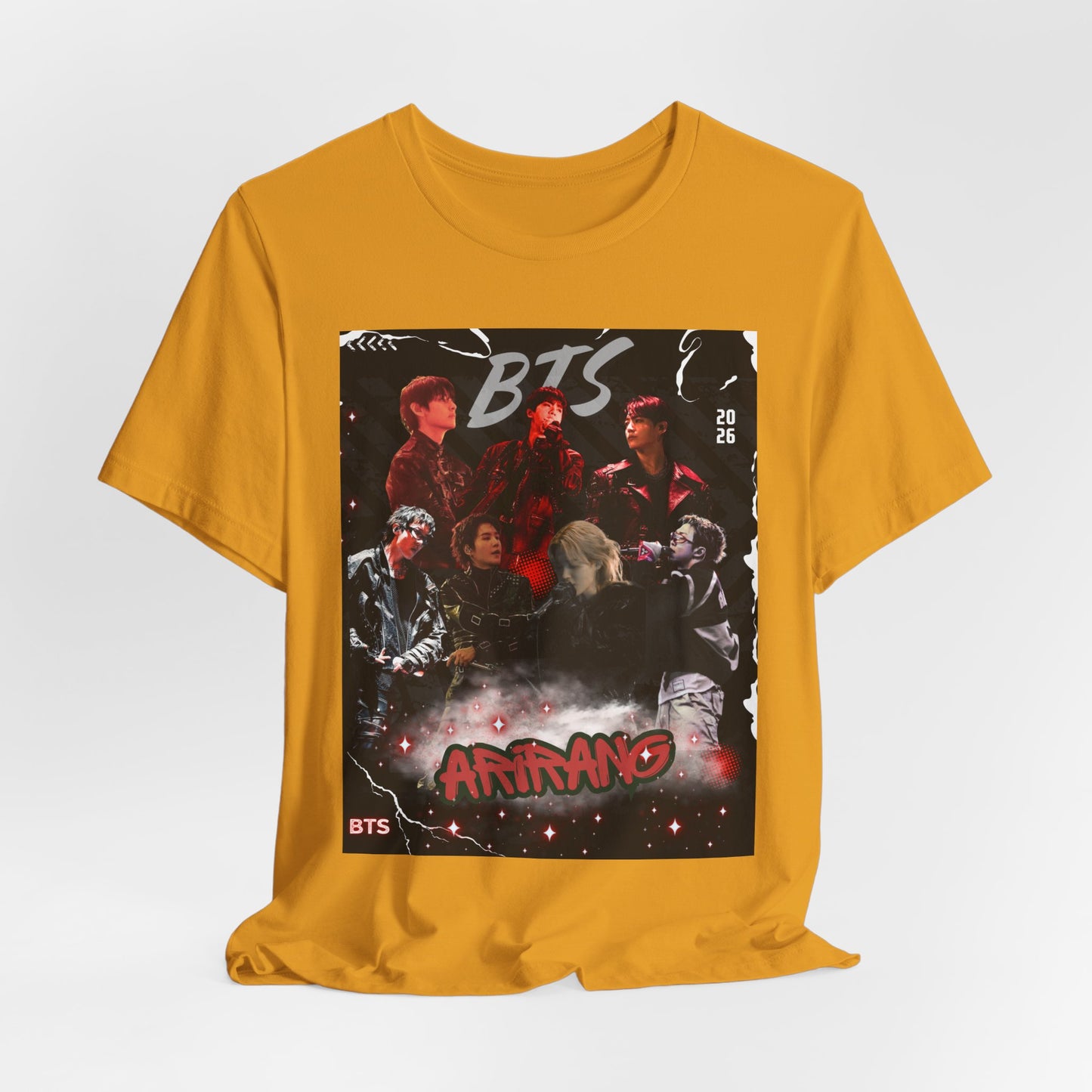 BTS ARIRANG Band Graphic Tee — 'BTS ARMY' Retro Concert Poster Shirt