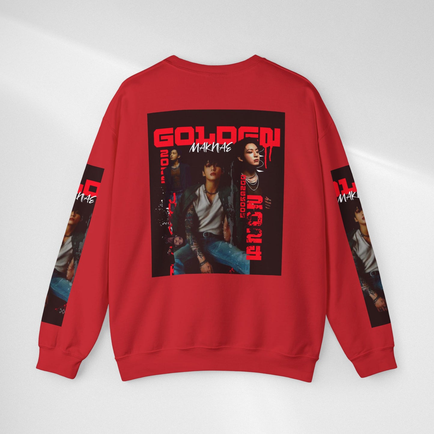 JK Golden Making Crewneck Sweatshirt — Retro K-Pop Photo Graphic