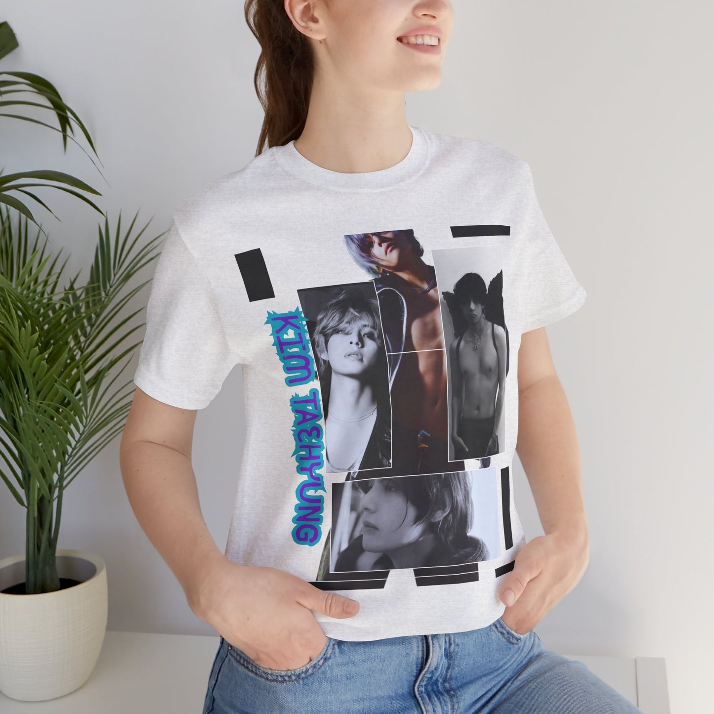 TAE Photo Collage Graphic Tee — Retro Black & White Portraits