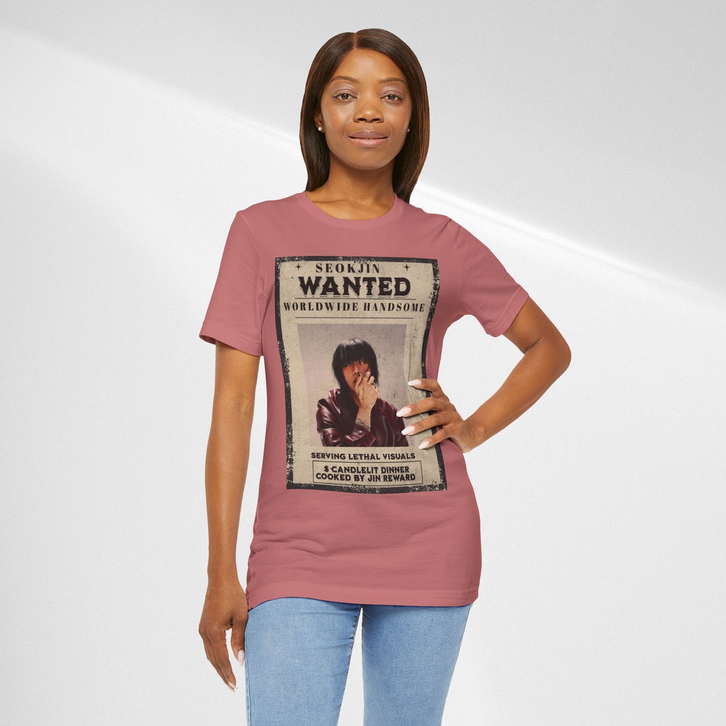 T-Shirt — 'Seokjin Wanted: Worldwide Handsome' Vintage Poster Tee