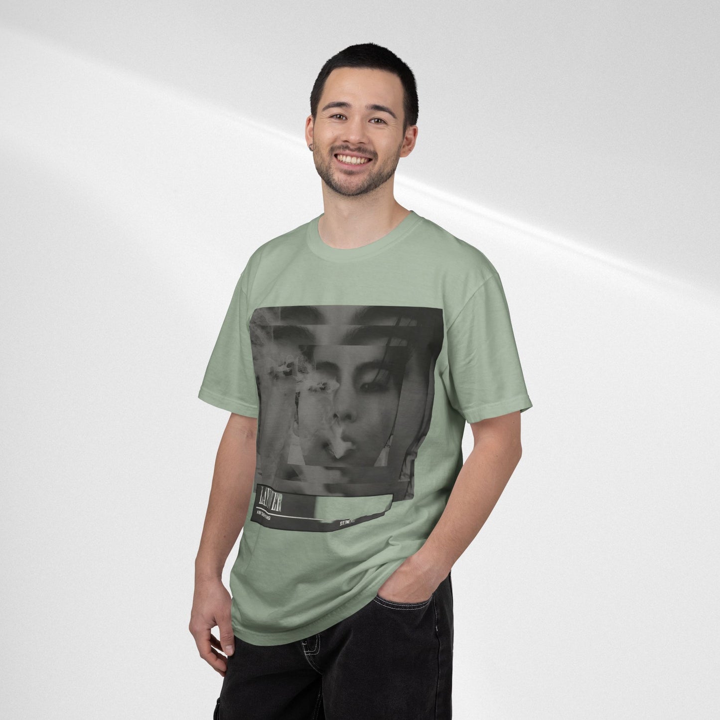 V Graphic Tee — Noir Glitch Portrait T-Shirt