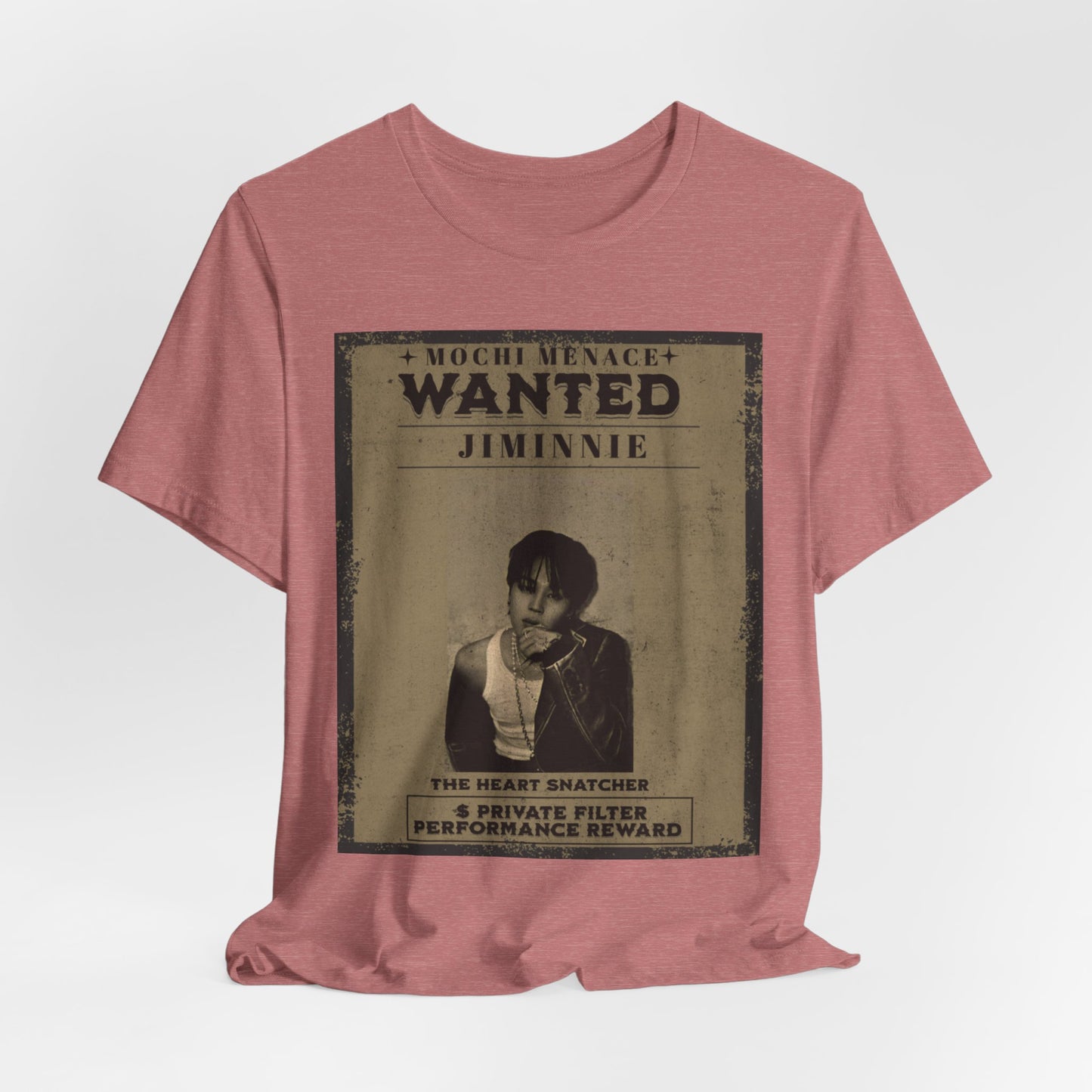 JIMIN Wanted Poster Graphic Tee — 'Mischief Menace' Vintage Style