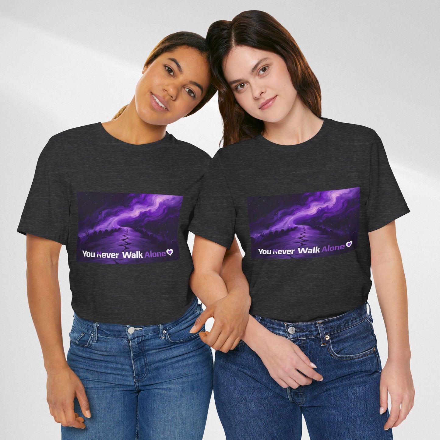 You Never Walk Alone Tee — Purple Night Stairway Graphic T‑Shirt
