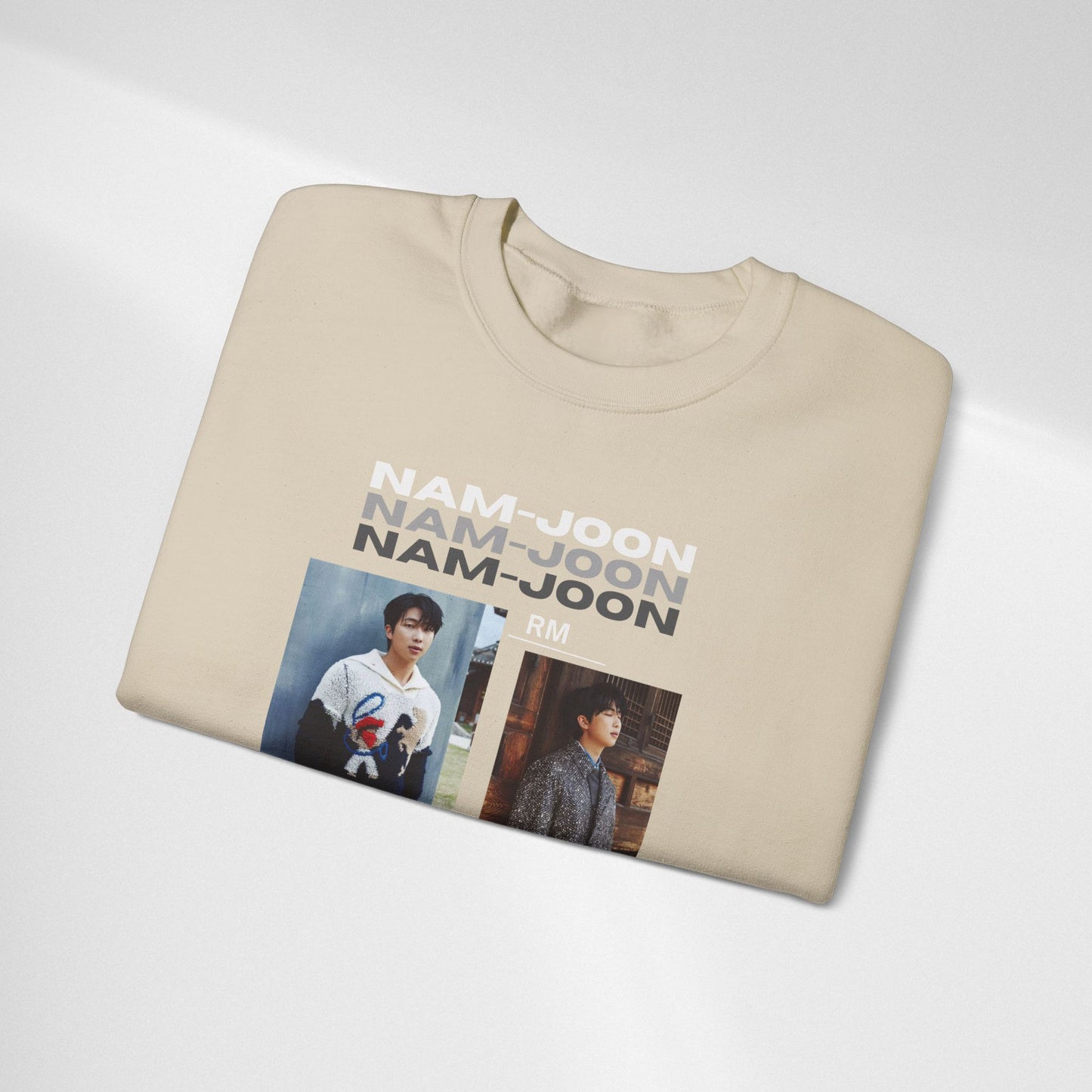 Photo Collage Crewneck Sweatshirt — "Nam-Joon" Graphic Pullover