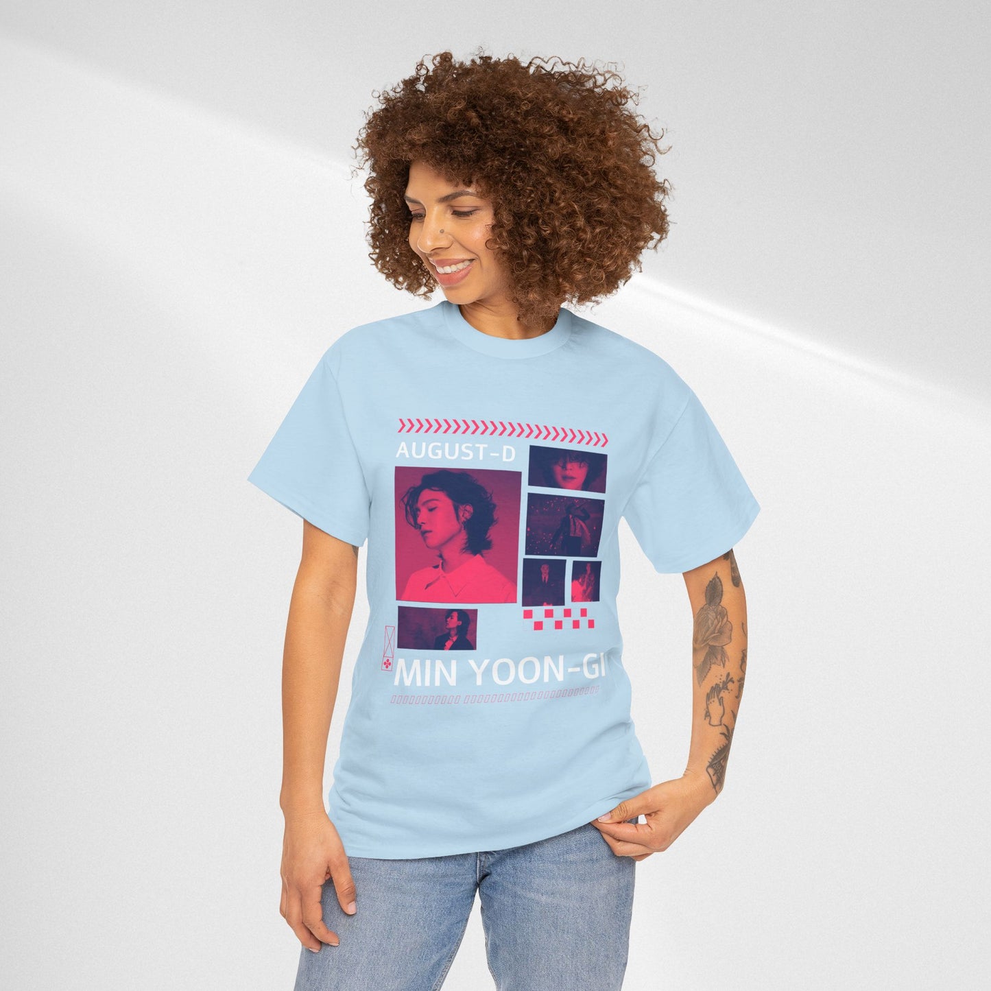 Min Yoon-Gi Photo Grid Tee — K‑Pop BTS August‑D Fan Shirt