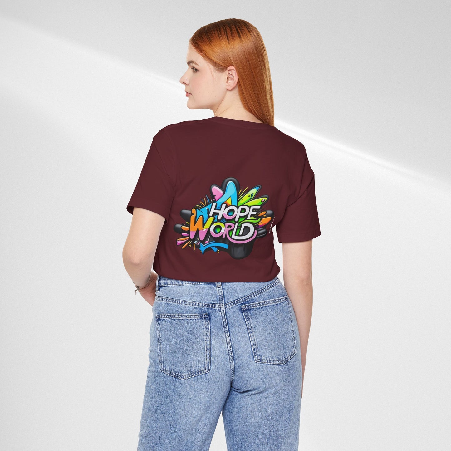 Hope World Graphic Tee — Colorful Graffiti BTS-Inspired Shirt