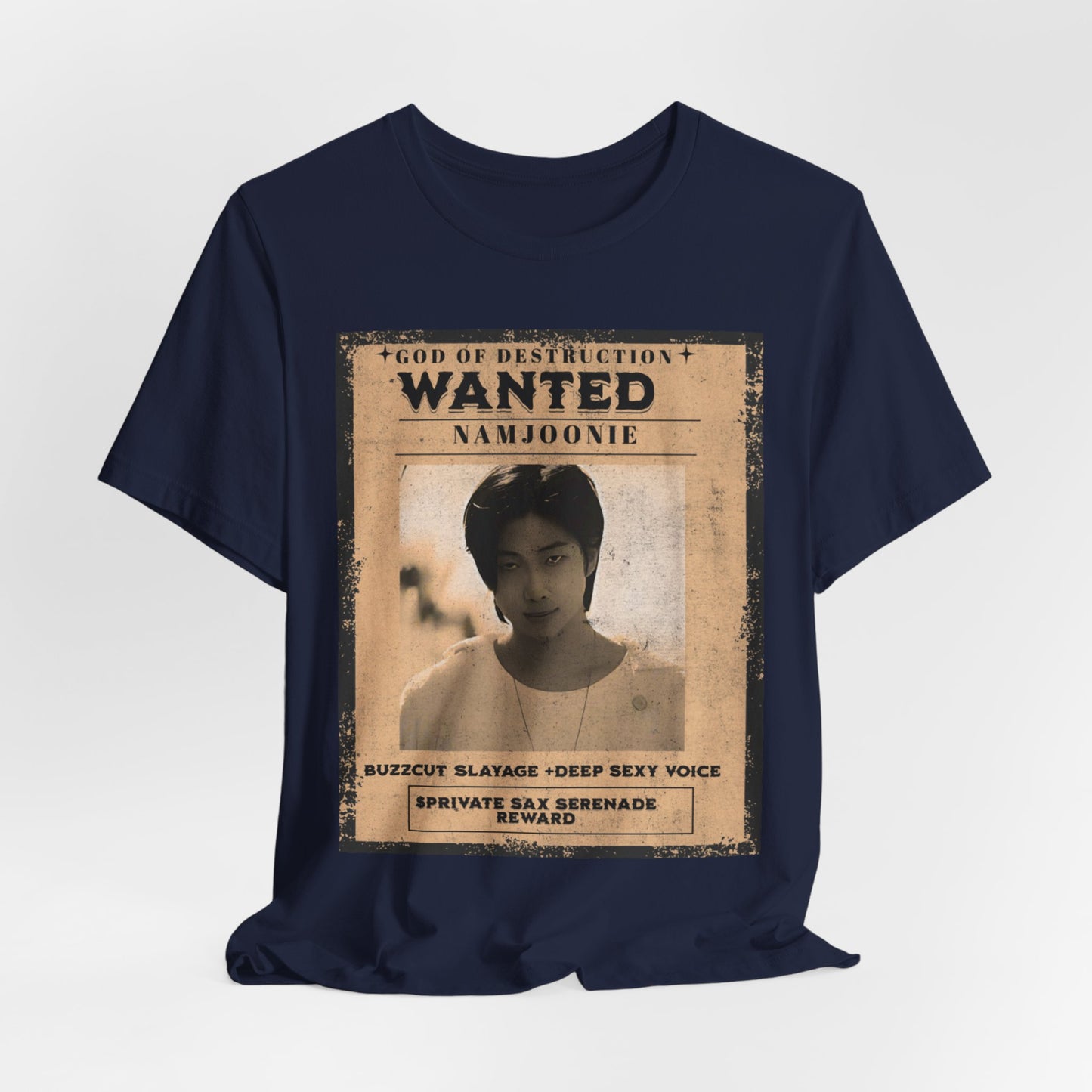 T-Shirt — Vintage 'Wanted: Namjoonie' Photo Tee (K-Pop Fan Poster Style)
