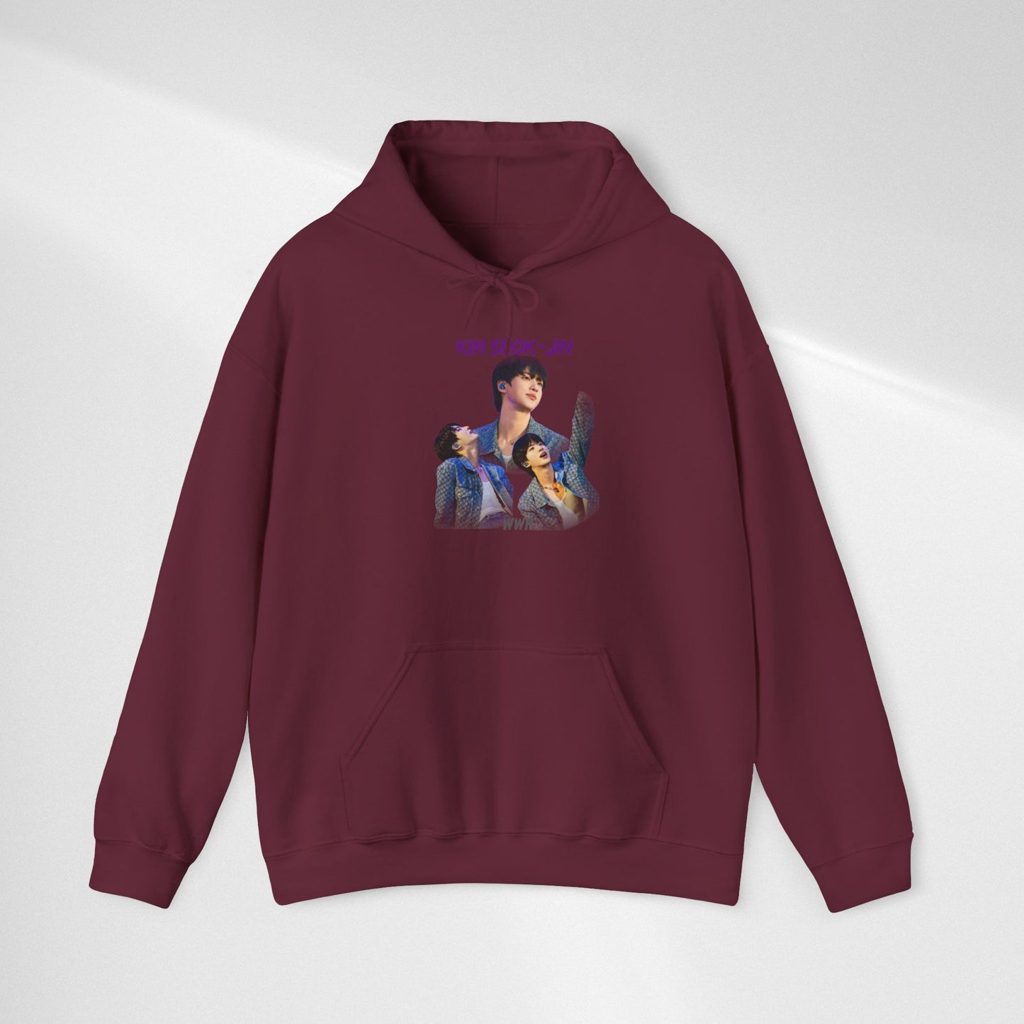 JIN Graphic Hoodie — Artistic Three-Image Portrait Design