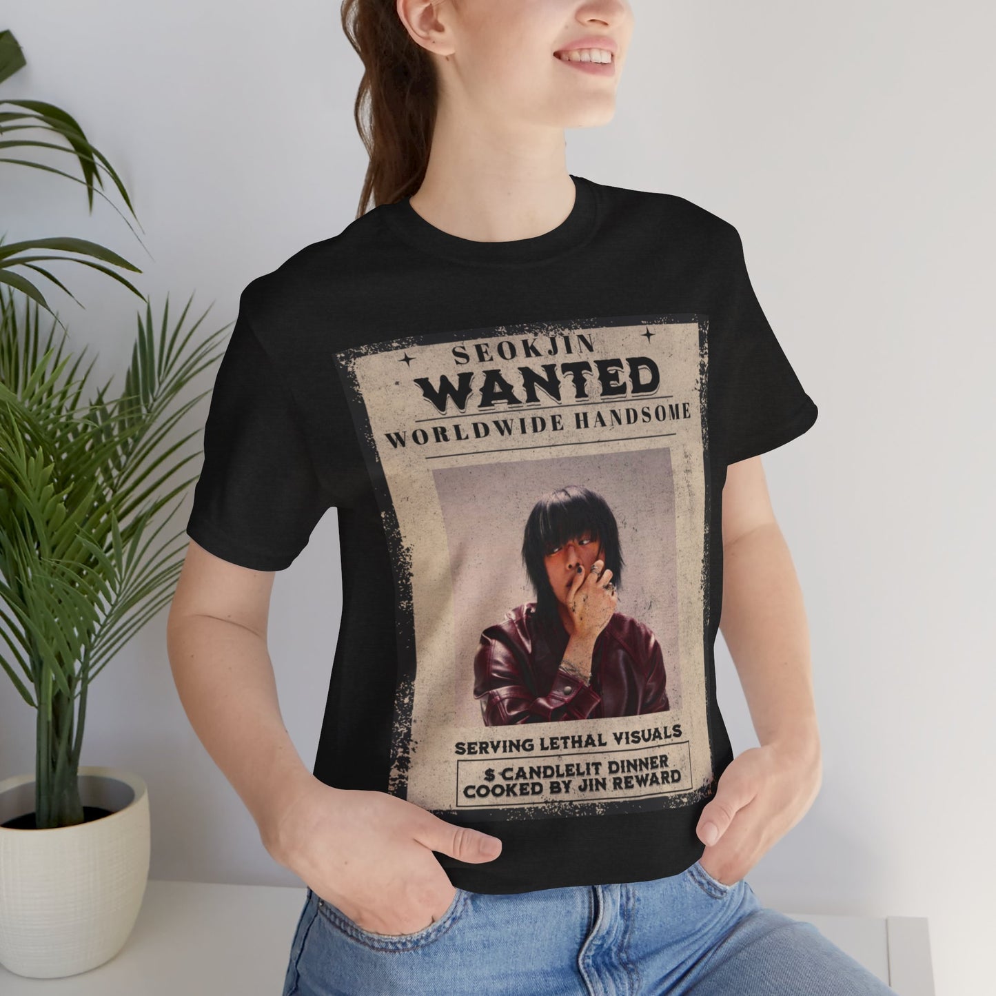 T-Shirt — 'Seokjin Wanted: Worldwide Handsome' Vintage Poster Tee