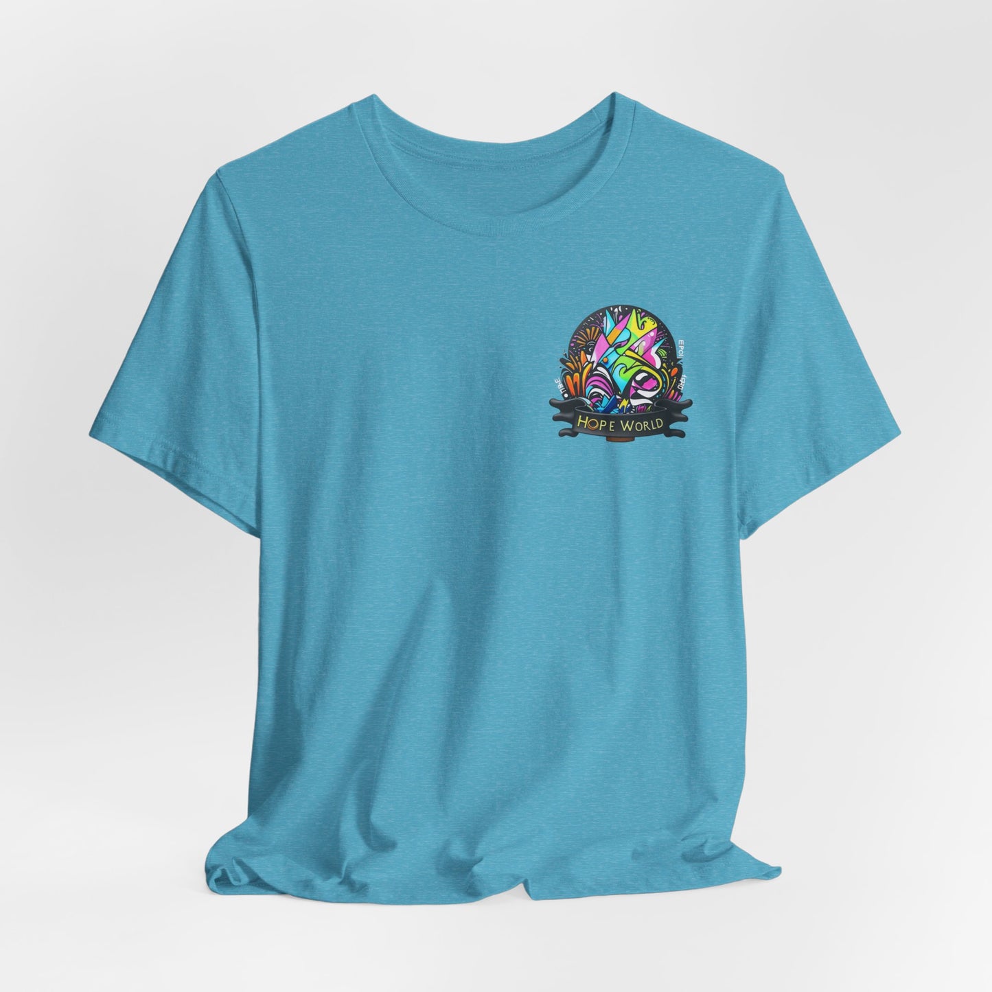 Hope World Graphic Tee — Colorful Graffiti BTS-Inspired Shirt