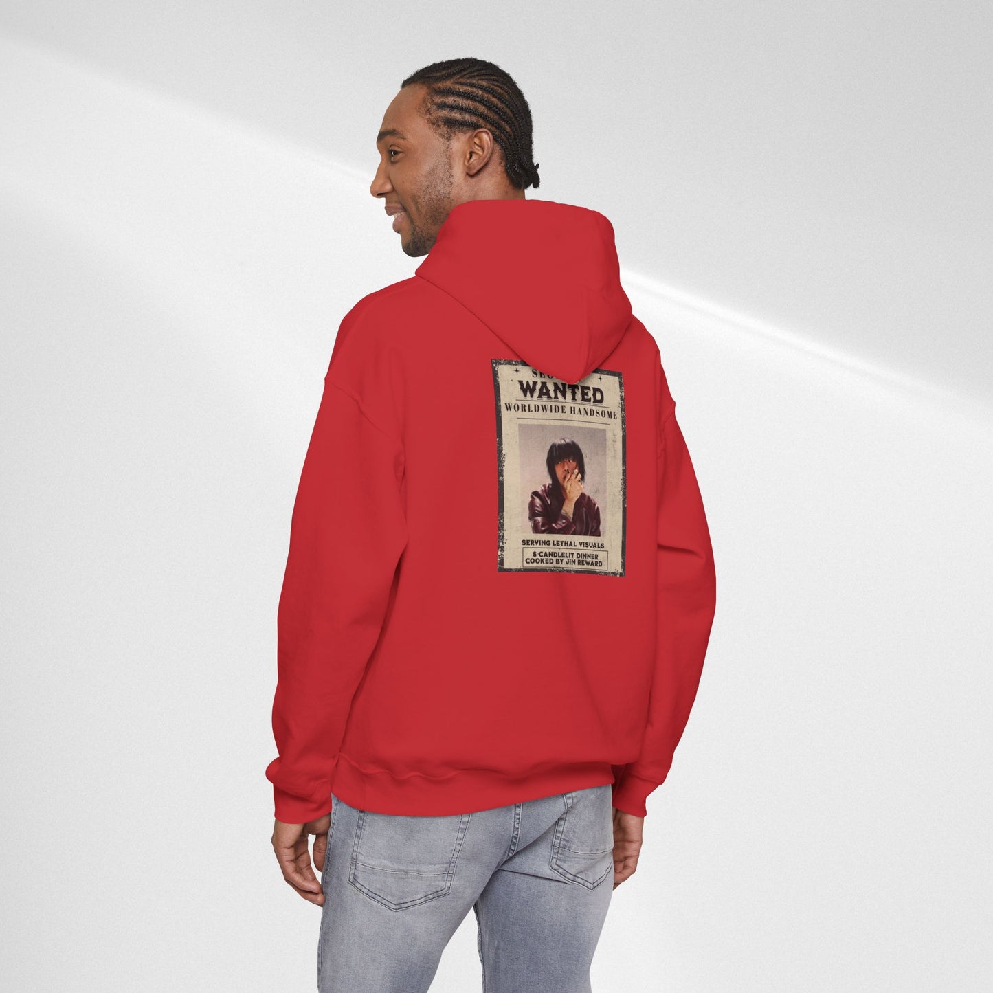 Jin Hoodie — "WANTED" Vintage Photo Poster Graphic Hoodie