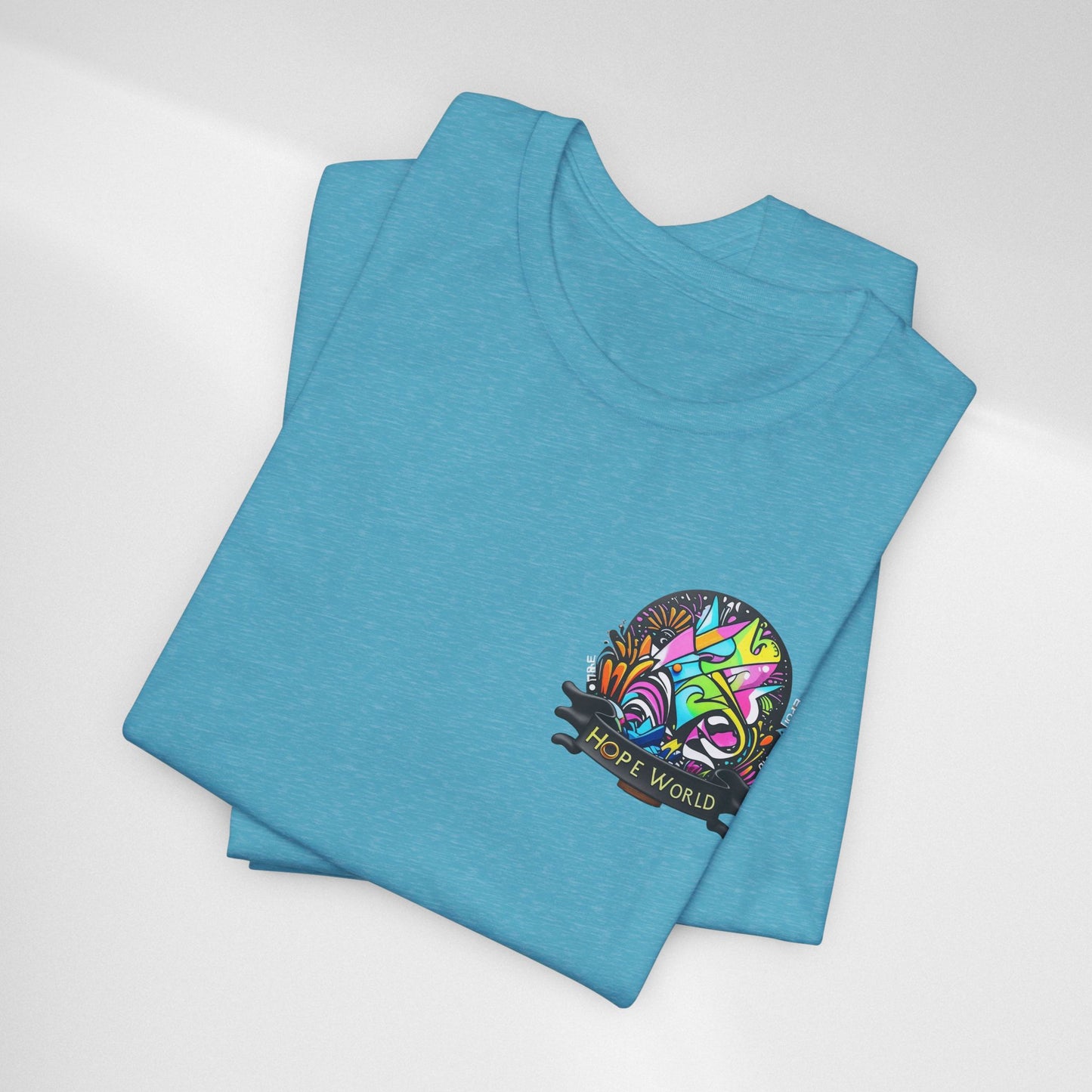 Hope World Graphic Tee — Colorful Graffiti BTS-Inspired Shirt