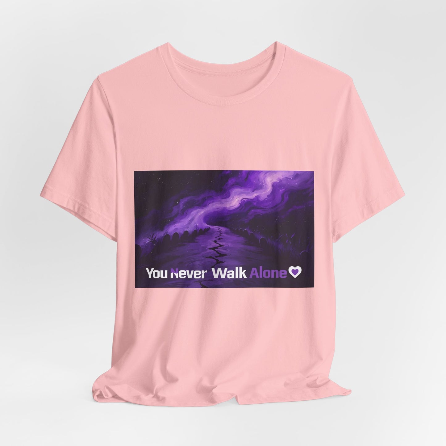 You Never Walk Alone Tee — Purple Night Stairway Graphic T‑Shirt