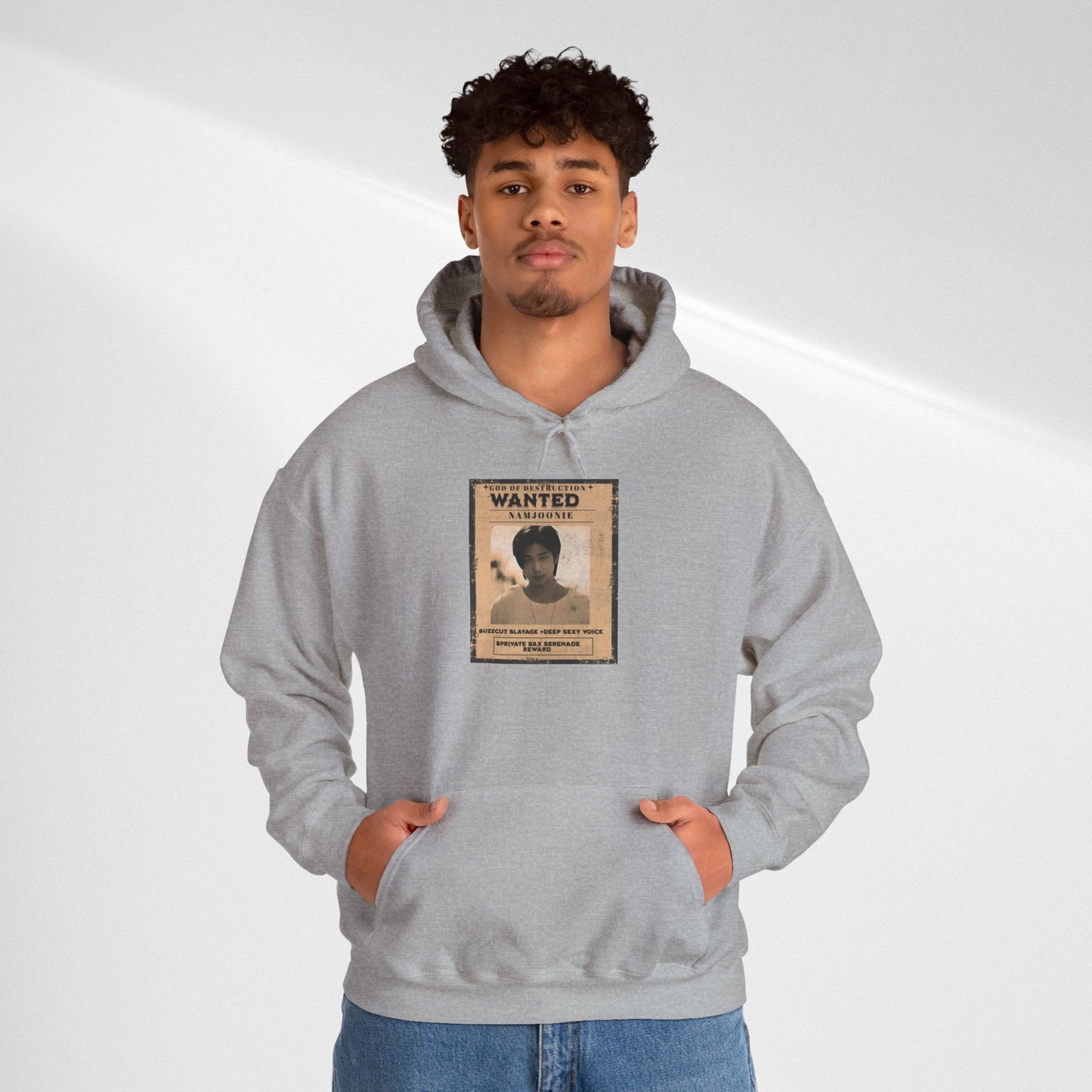 Hoodie - Vintage Namjoon 'WANTED' Poster Graphic Pullover