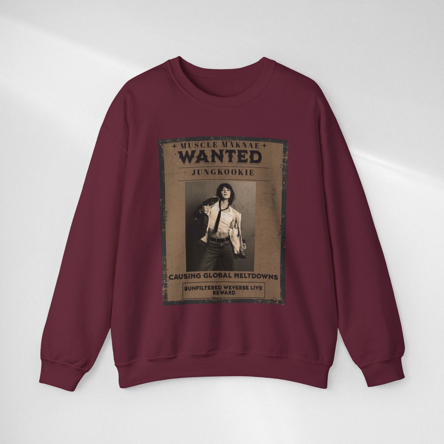 Crewneck Sweatshirt — Vintage JK'Wanted' Poster Graphic