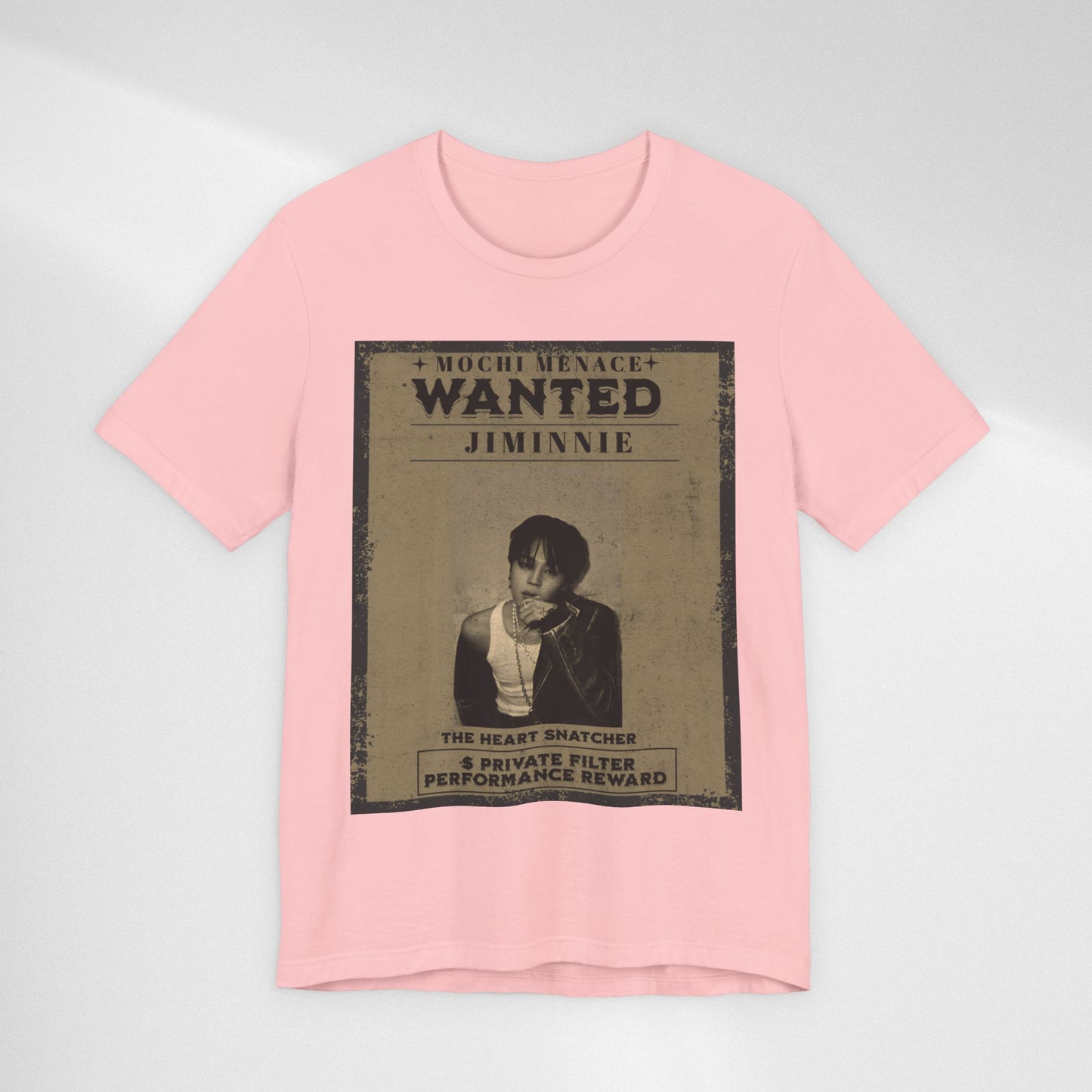 JIMIN Wanted Poster Graphic Tee — 'Mischief Menace' Vintage Style