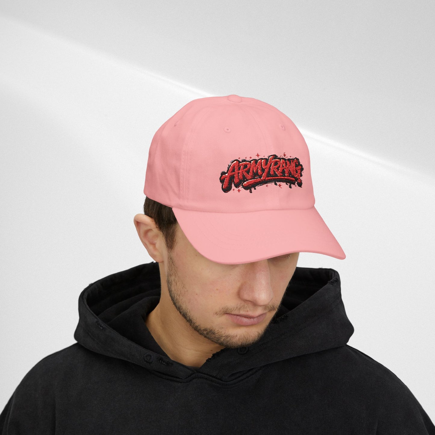 Dad Cap - Red Graffiti "ARMYRANG" Embroidered Baseball Hat