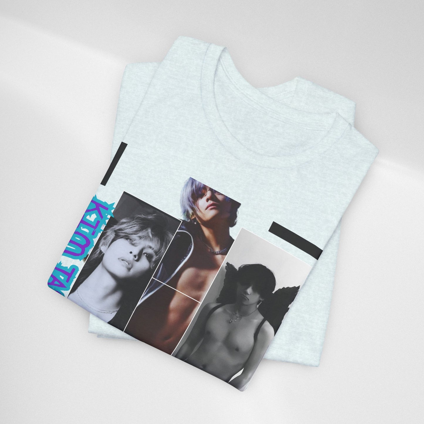 TAE Photo Collage Graphic Tee — Retro Black & White Portraits