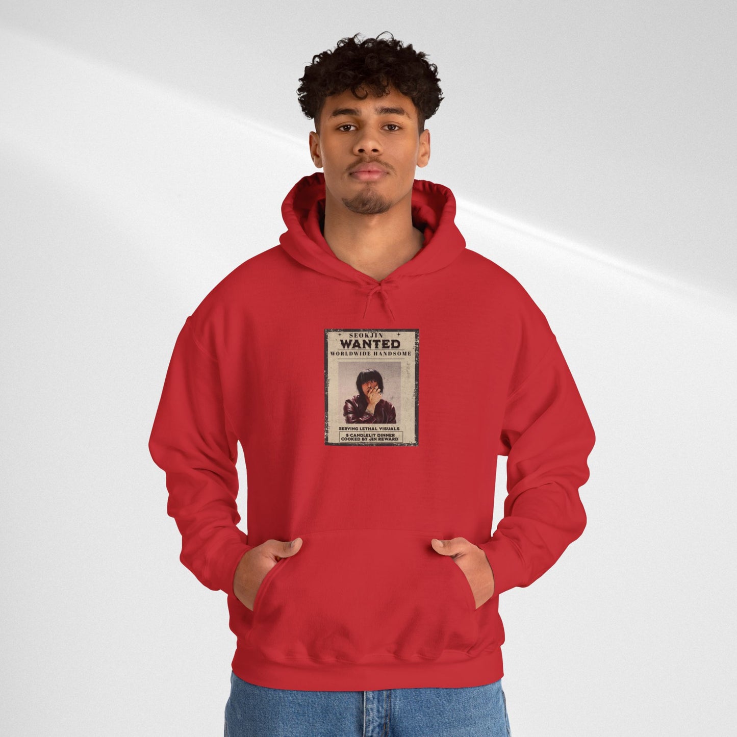 Jin Hoodie — "WANTED" Vintage Photo Poster Graphic Hoodie