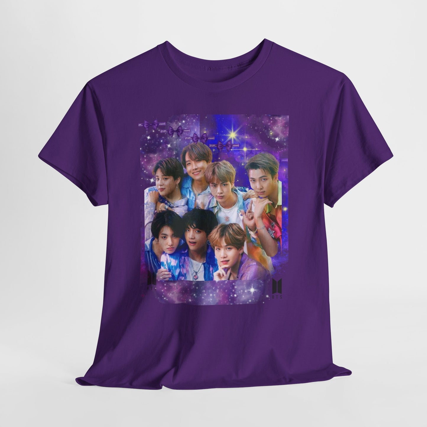 BTS Collage Tee — Purple Dream Photo Graphic T-Shirt