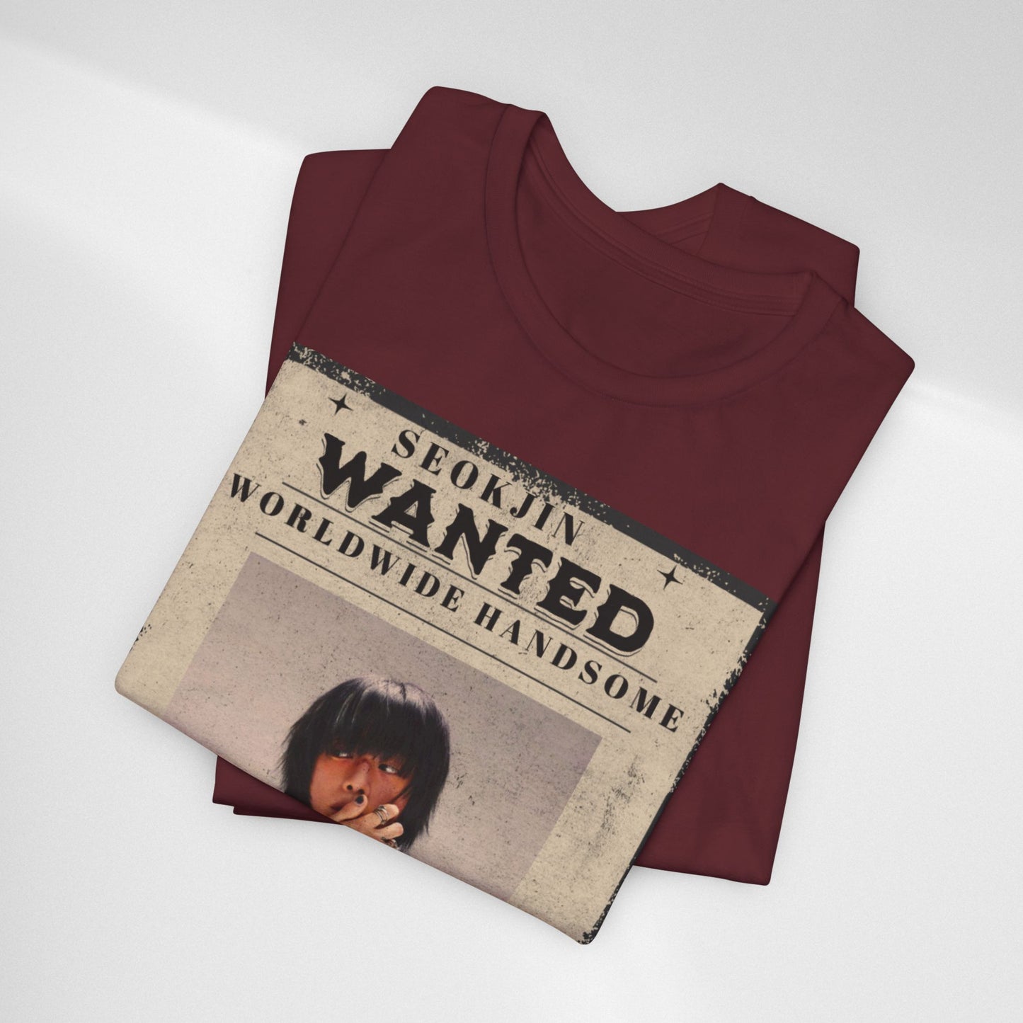 T-Shirt — 'Seokjin Wanted: Worldwide Handsome' Vintage Poster Tee