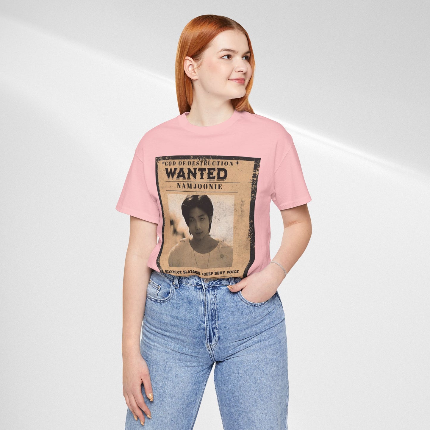 T-Shirt — Vintage 'Wanted: Namjoonie' Photo Tee (K-Pop Fan Poster Style)