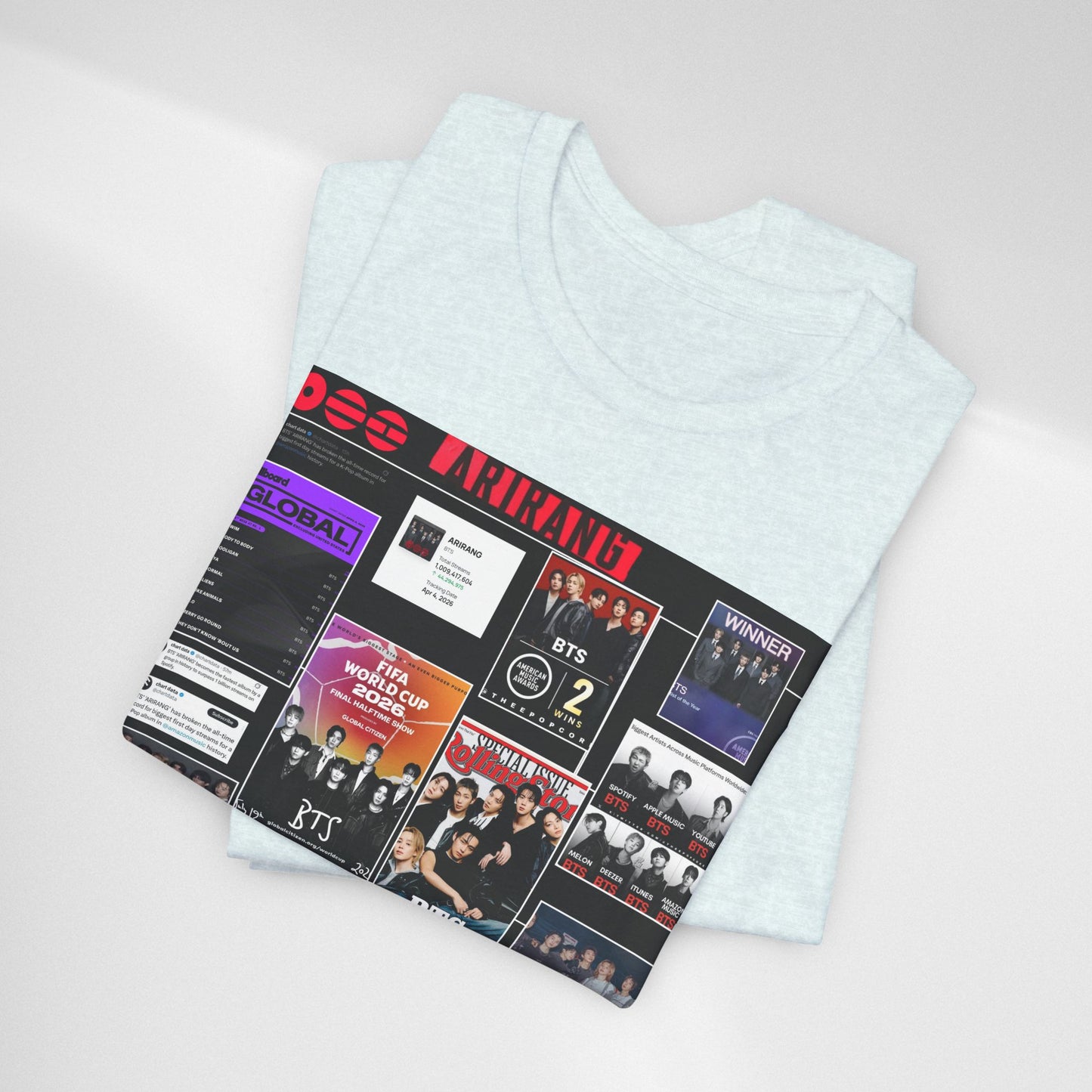 BTS  ARIRANG Collage Graphic Tee — K‑Pop Fan Tribute Shirt