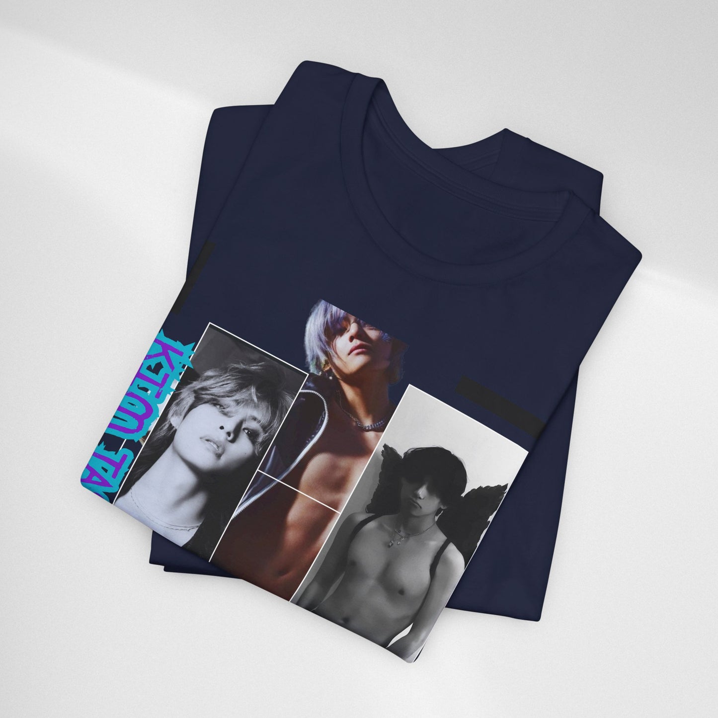 TAE Photo Collage Graphic Tee — Retro Black & White Portraits