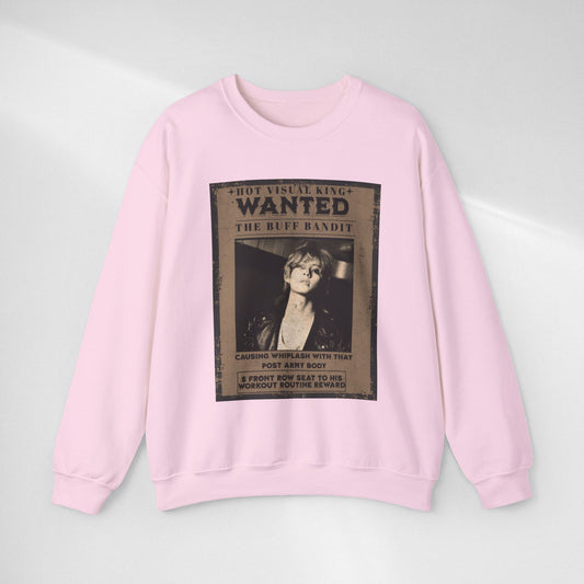 Wanted Poster V Crewneck Sweatshirt — 'Wanted: The Ruff Bandit' Vintage Western Design