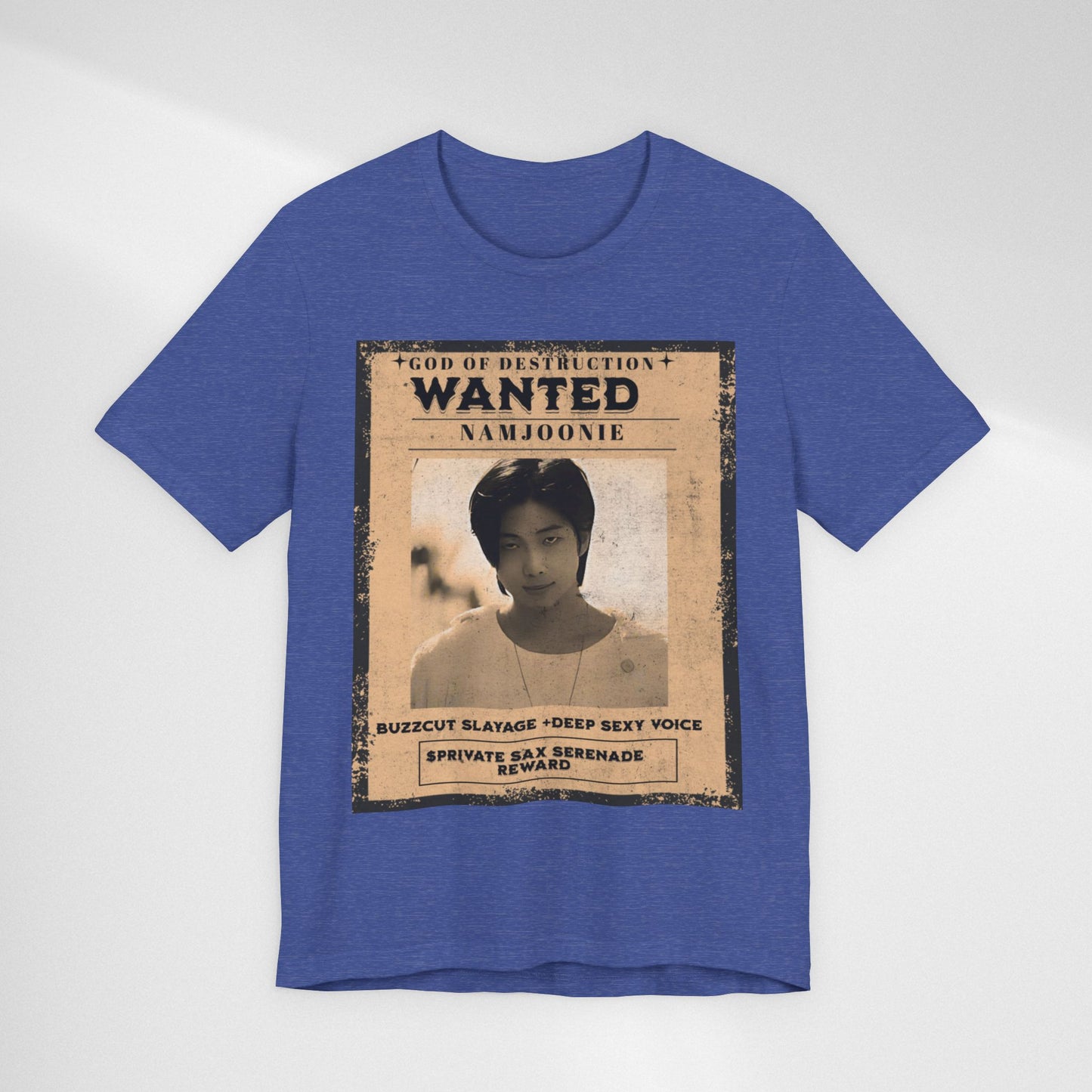 T-Shirt — Vintage 'Wanted: Namjoonie' Photo Tee (K-Pop Fan Poster Style)
