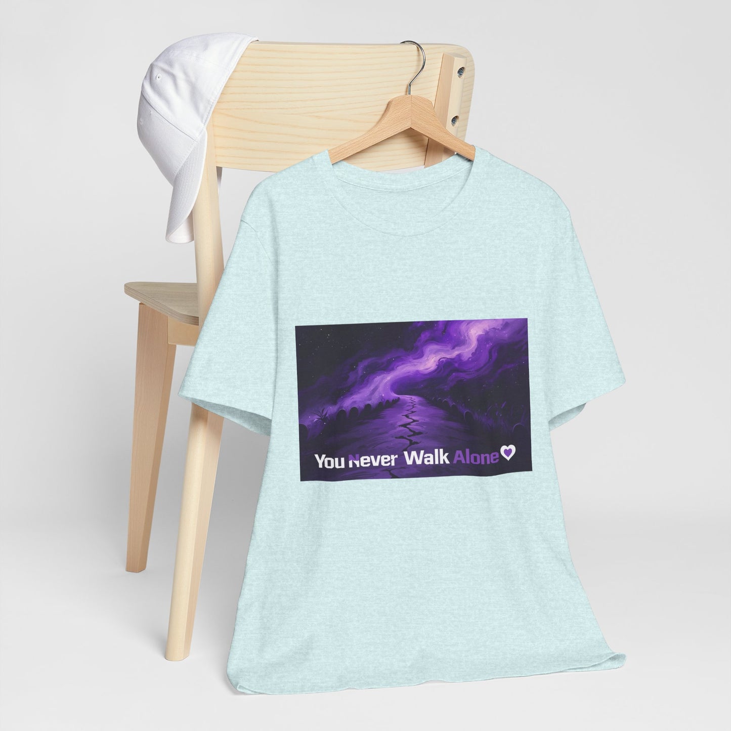 You Never Walk Alone Tee — Purple Night Stairway Graphic T‑Shirt