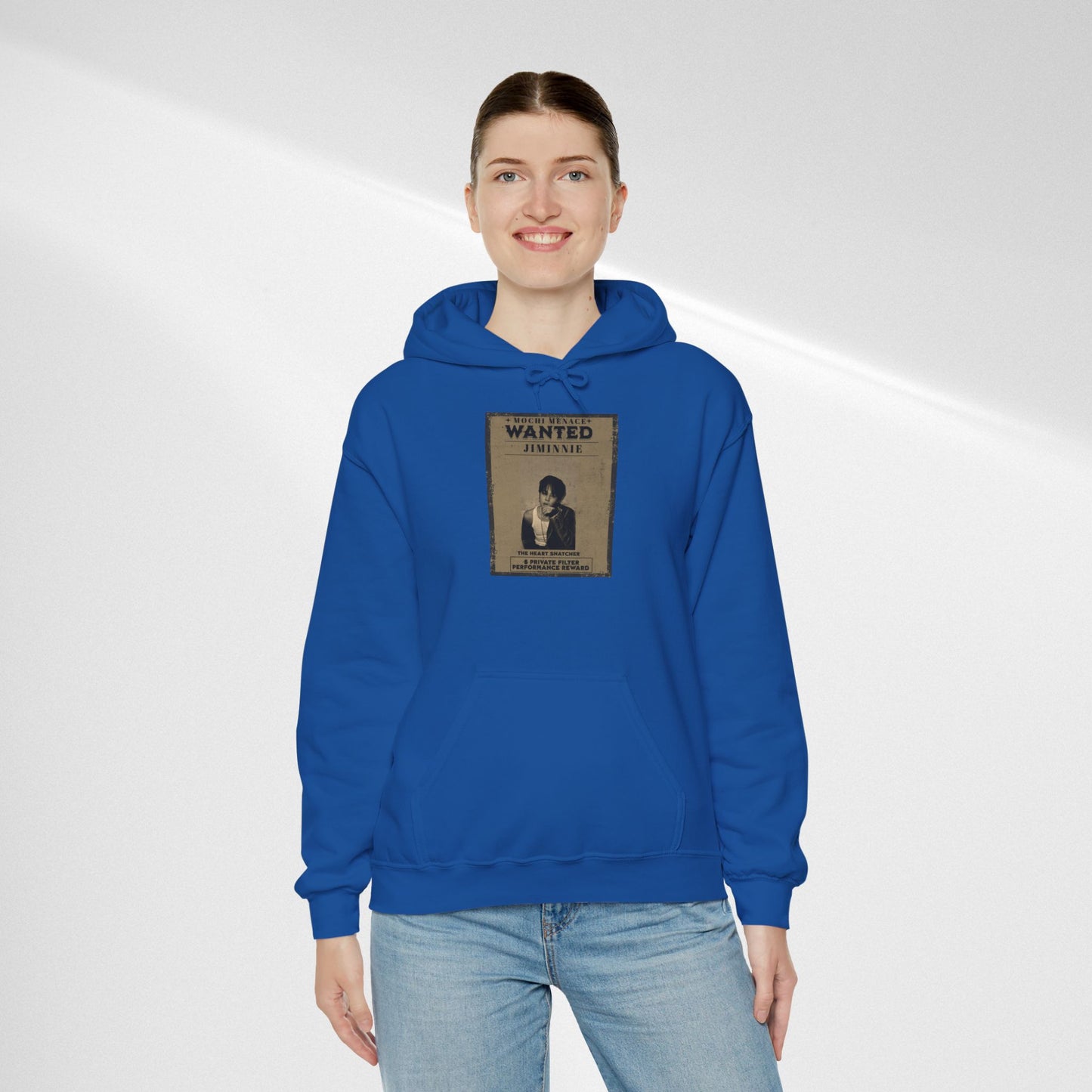 JIMIN Wanted Poster Hoodie — Vintage Photo "Wanted" Graphic Sweatshirt