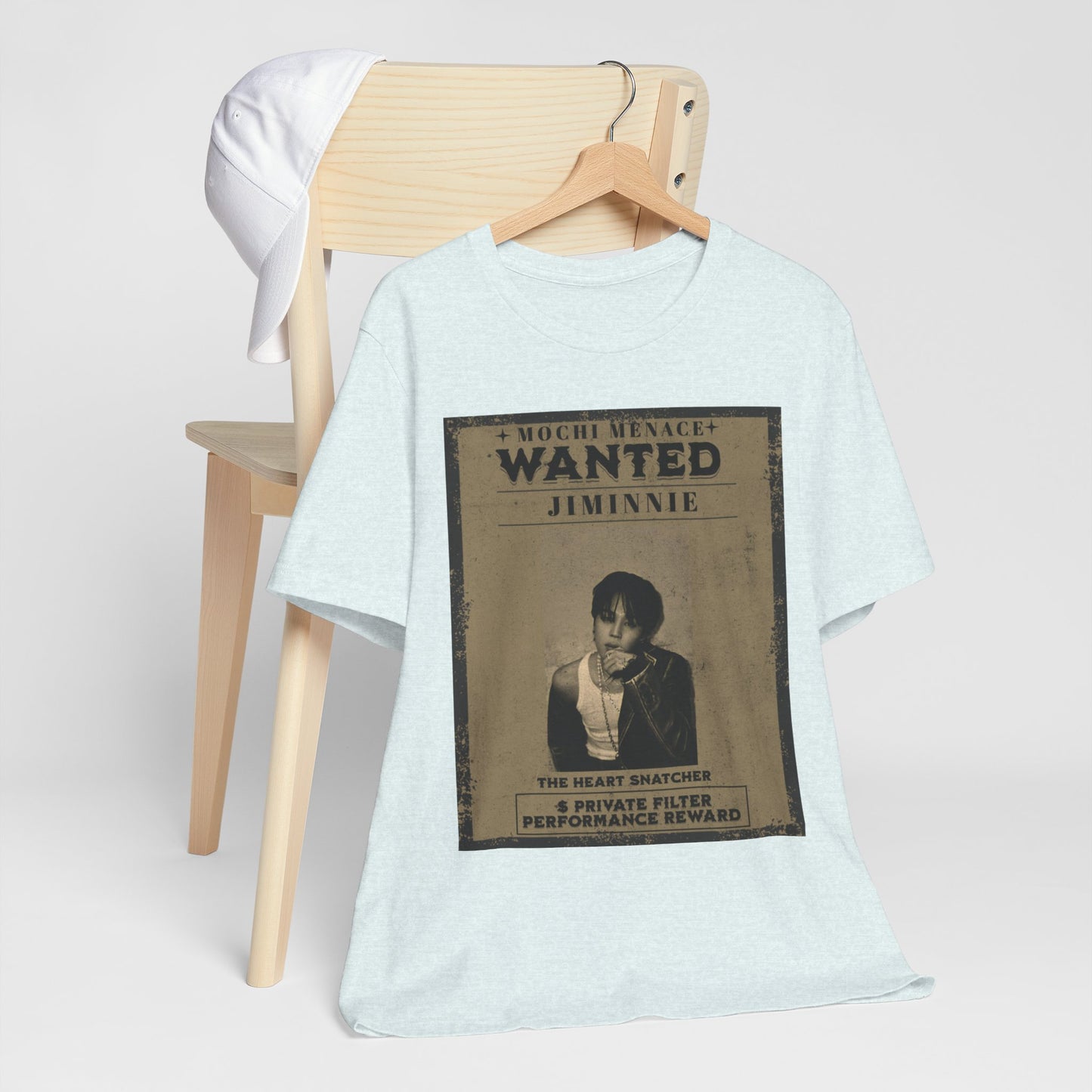 JIMIN Wanted Poster Graphic Tee — 'Mischief Menace' Vintage Style