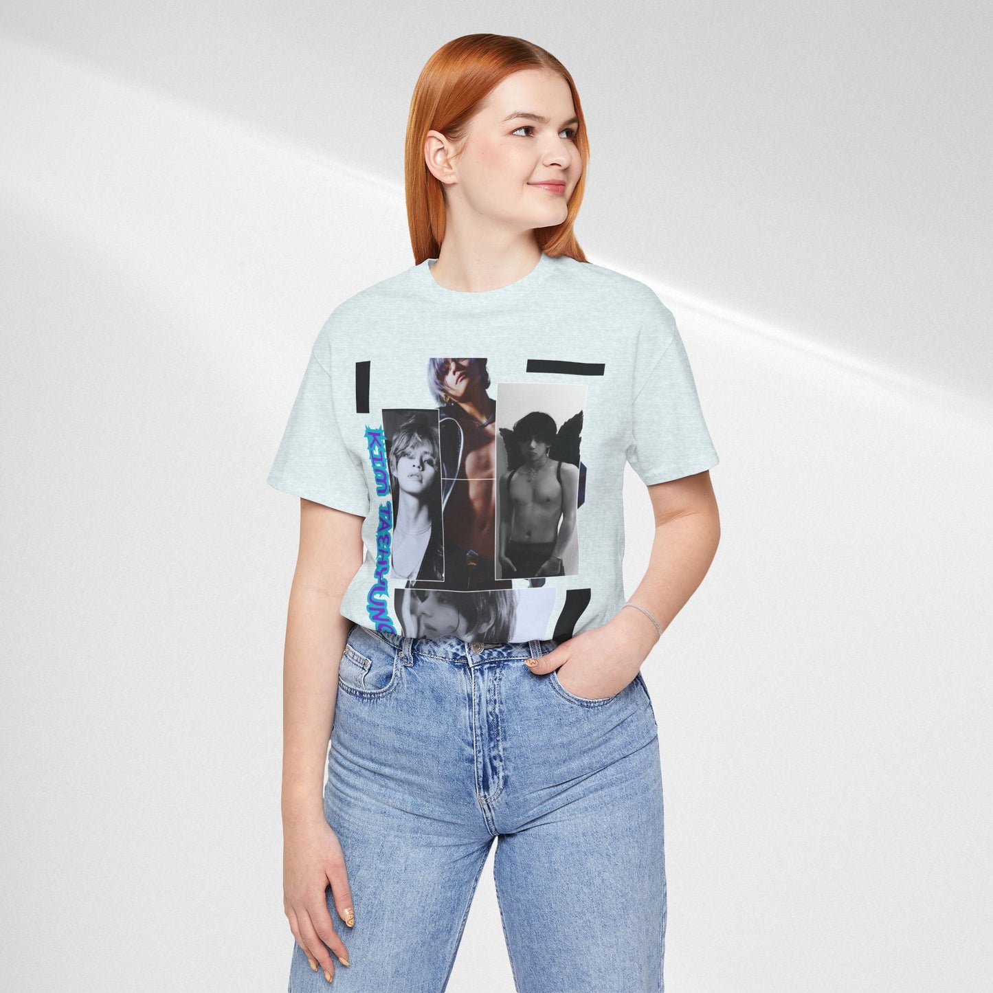 TAE Photo Collage Graphic Tee — Retro Black & White Portraits