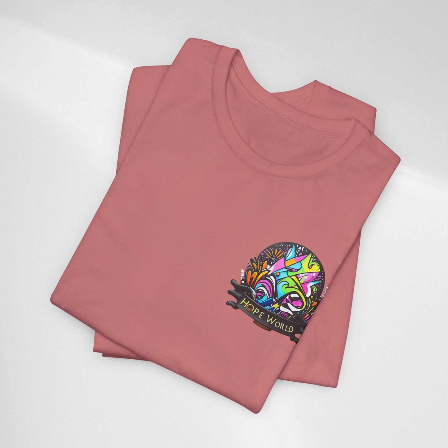 Hope World Graphic Tee — Colorful Graffiti BTS-Inspired Shirt